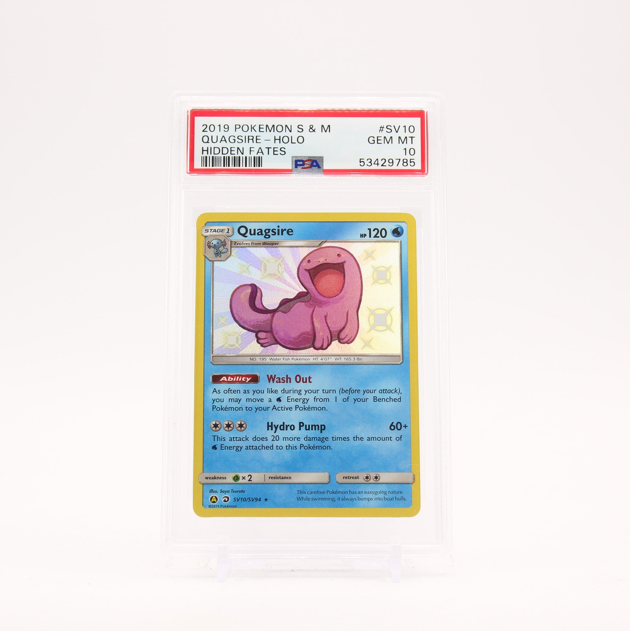 Quagsire - SV10/SV94 PSA 10 Hidden Fates Shiny Vault Pokemon - GEM MT