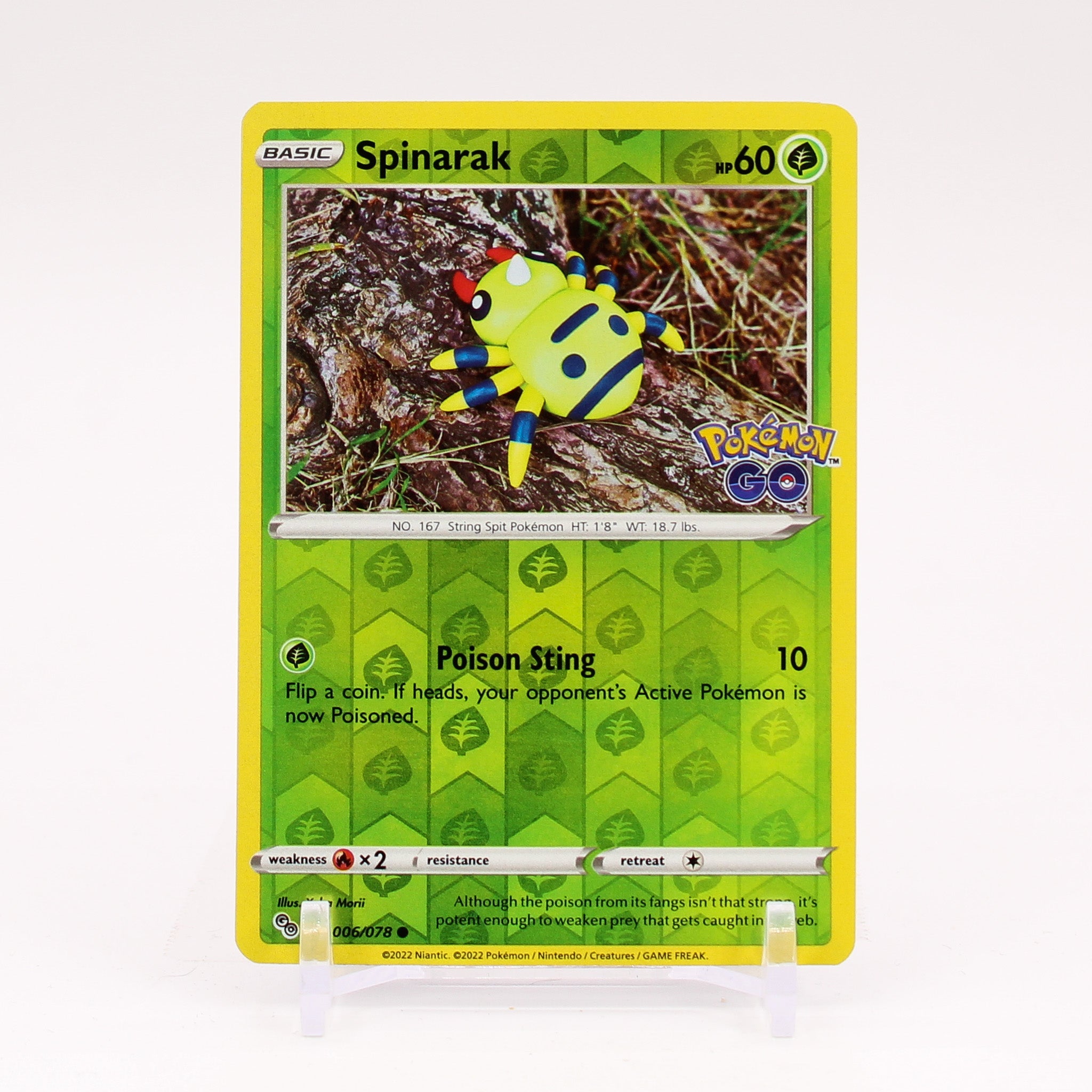 Spinarak - 006/078 Pokemon GO PEELABLE Ditto Reverse Holo Pokemon - NM/MINT