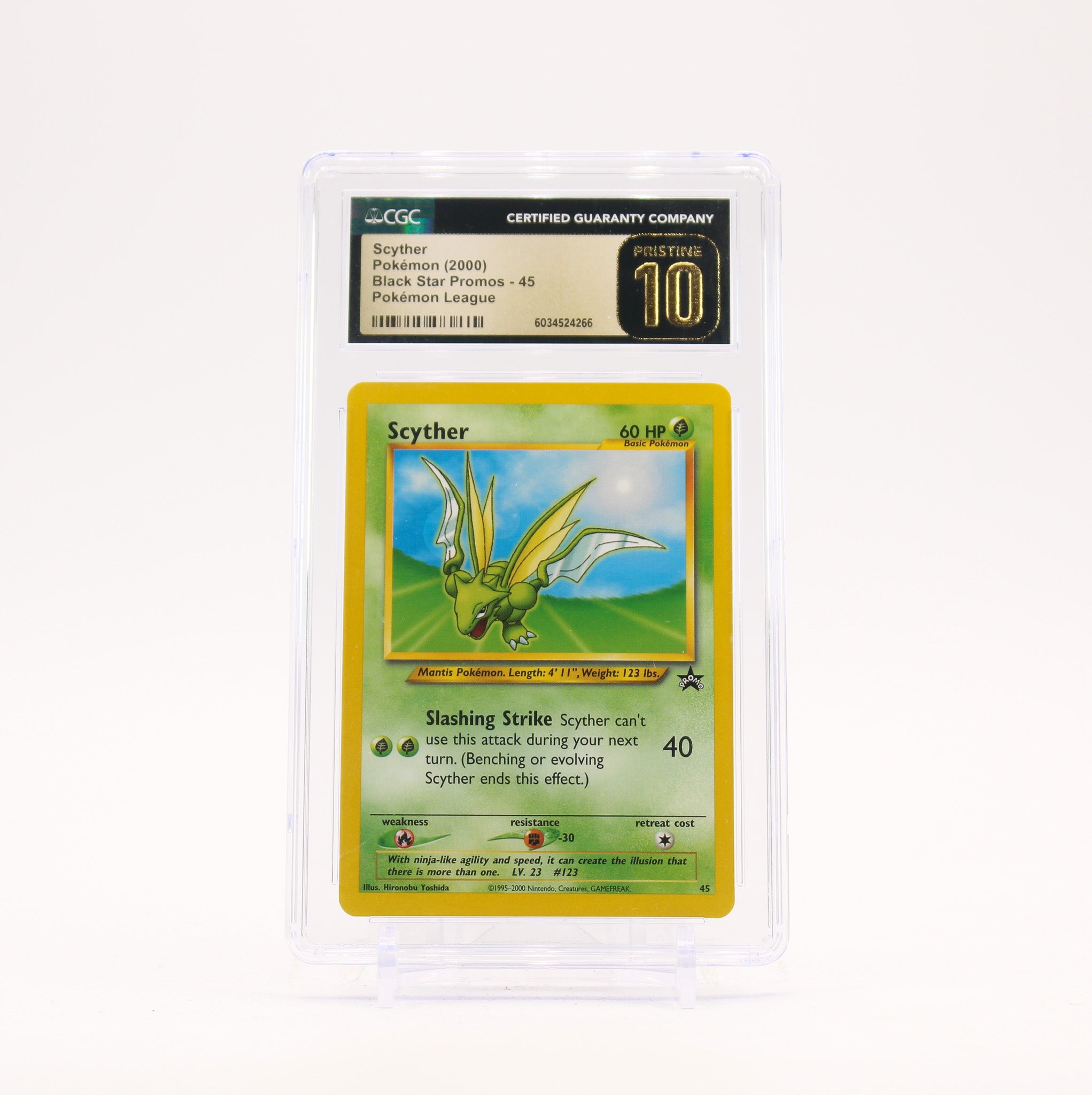 Scyther - 45 CGC 10 WotC Black Star League Promo Pokemon - PRISTINE