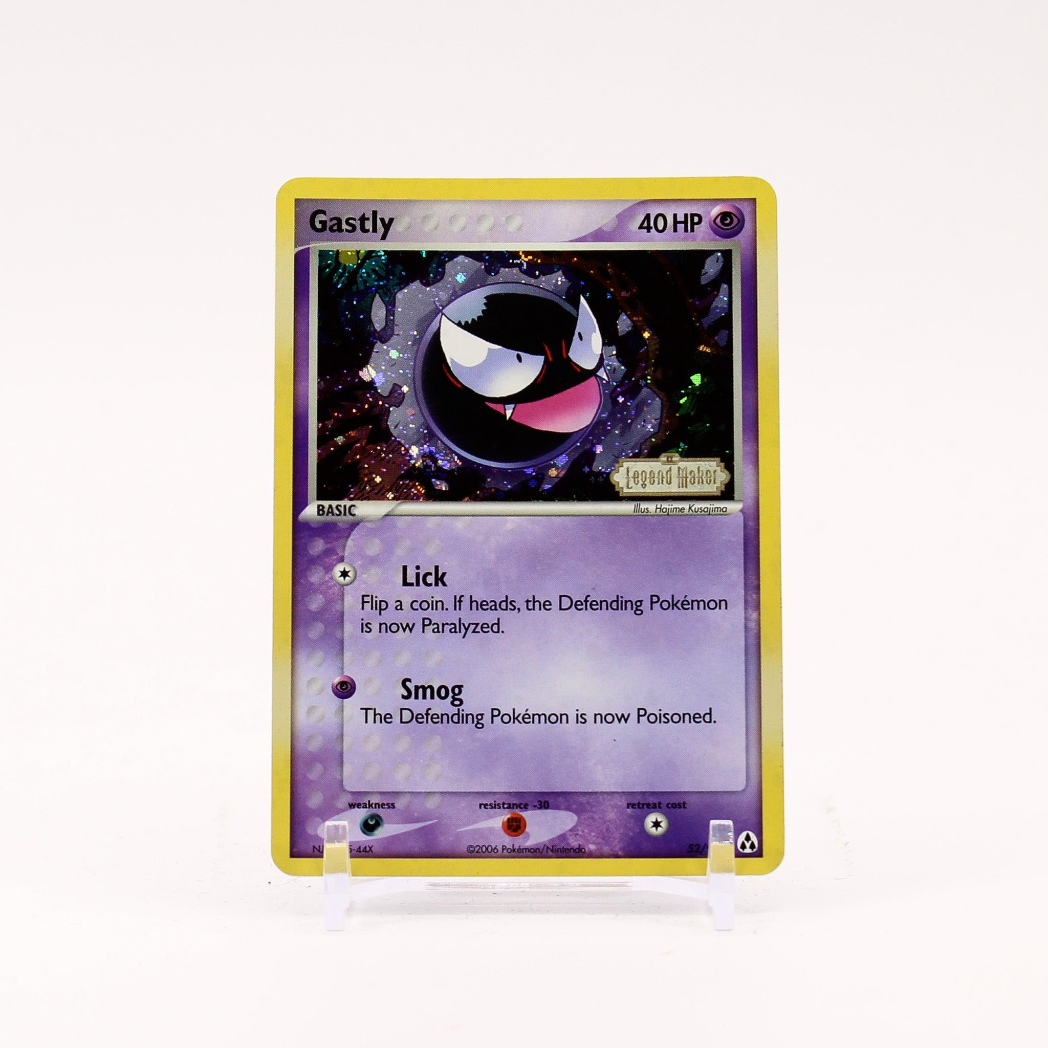 Gastly - 52/92 Legend Maker Reverse Holo SWIRL Pokemon - LP/MP
