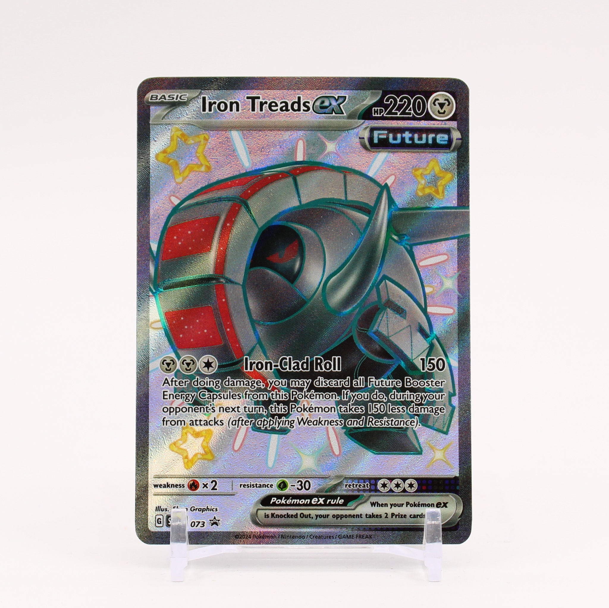 Iron Treads ex - SVP073 Full Art Shiny Promo Pokemon - NM/MINT