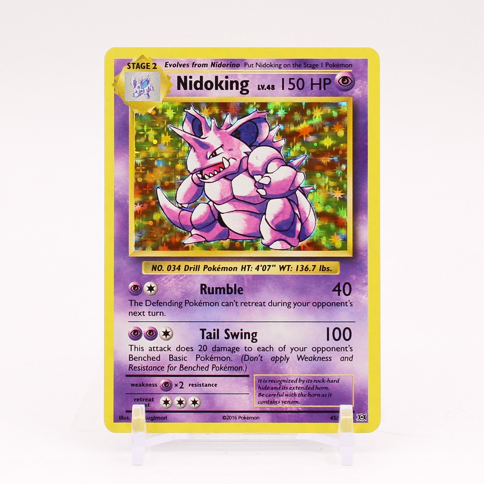 Nidoking - 45/108 Evolutions Holo Rare Pokemon - NM/MINT