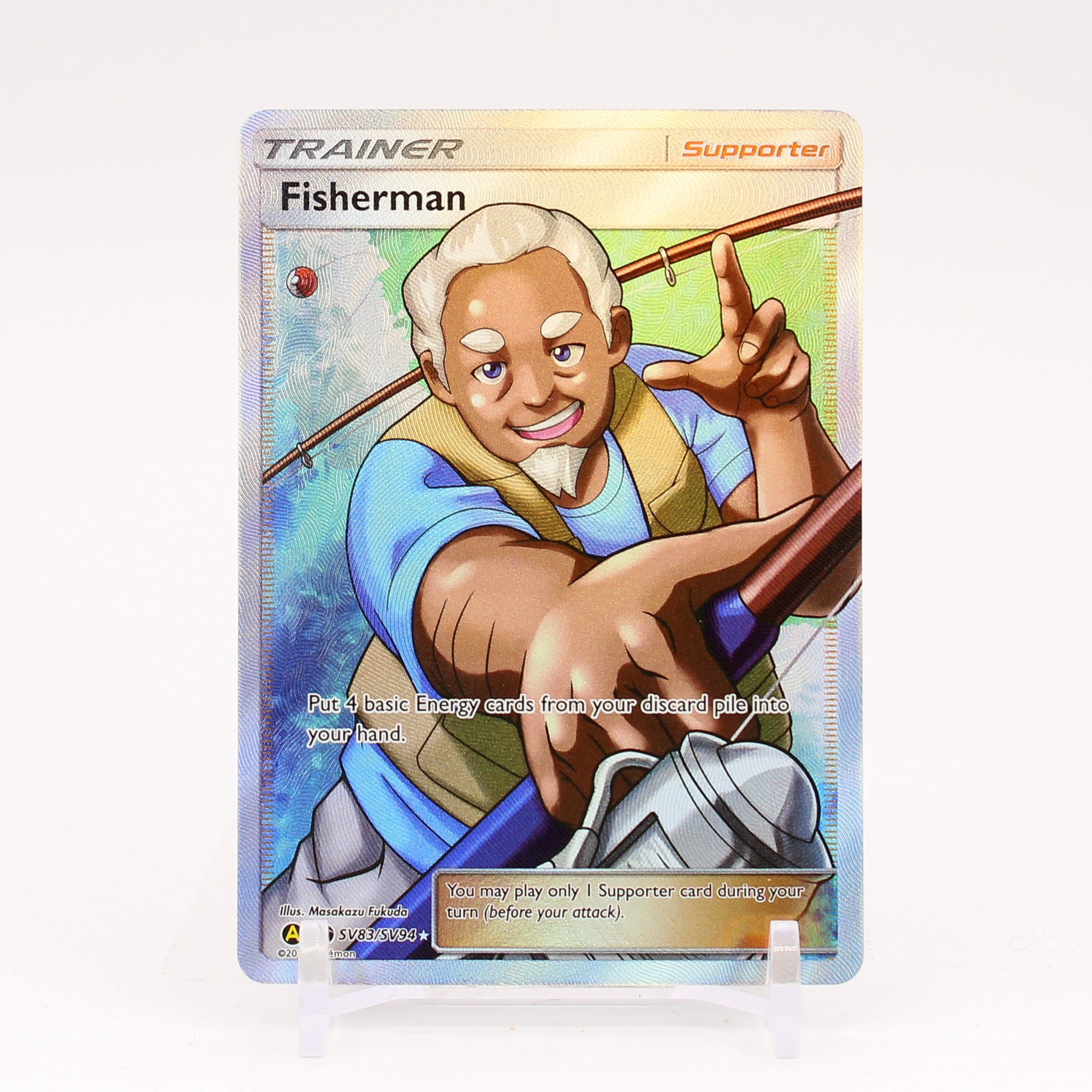 Fisherman - SV83/SV94 Hidden Fates FULL ART Trainer - NM/MINT