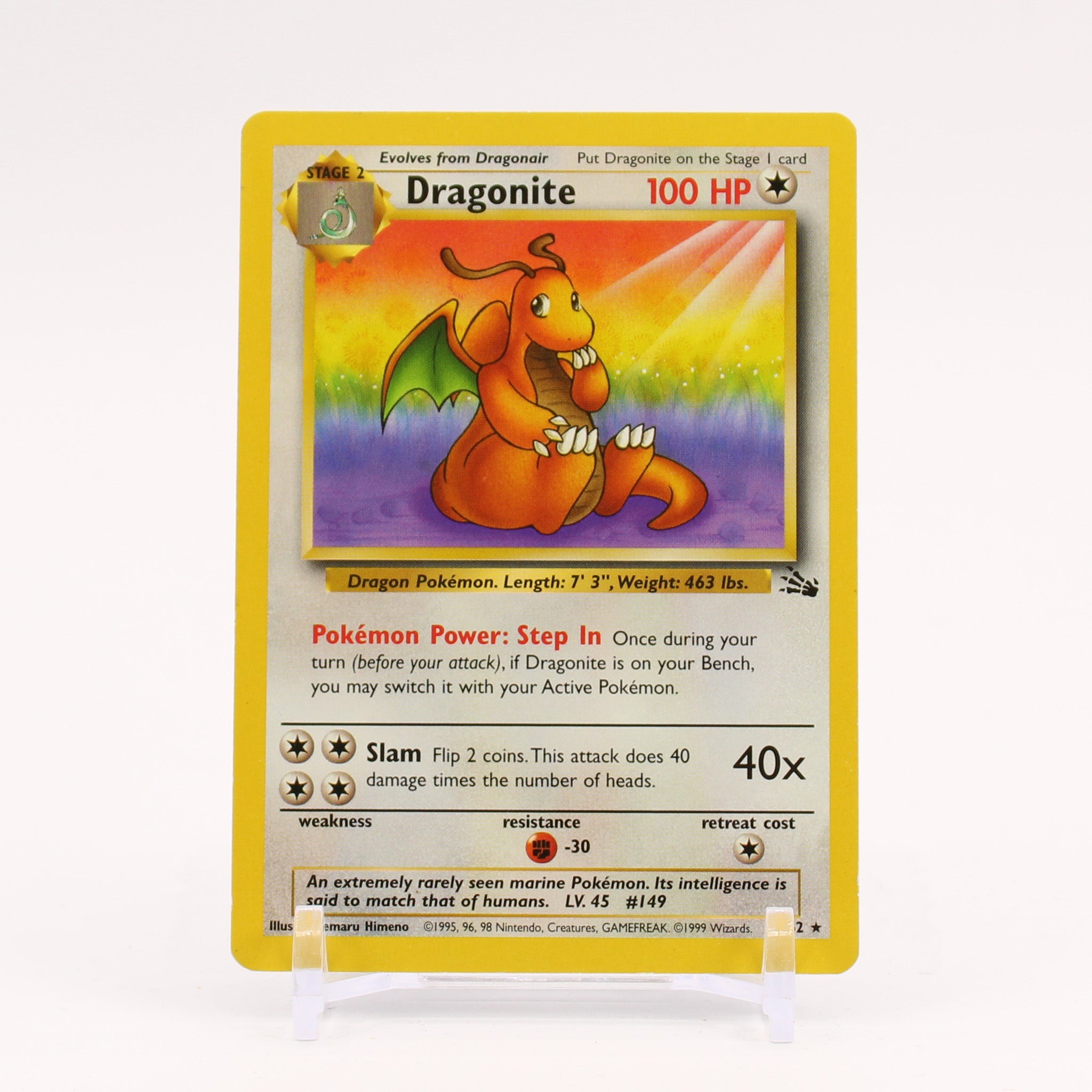 Dragonite - 19/62 Fossil Unlimited Rare Pokemon - NM