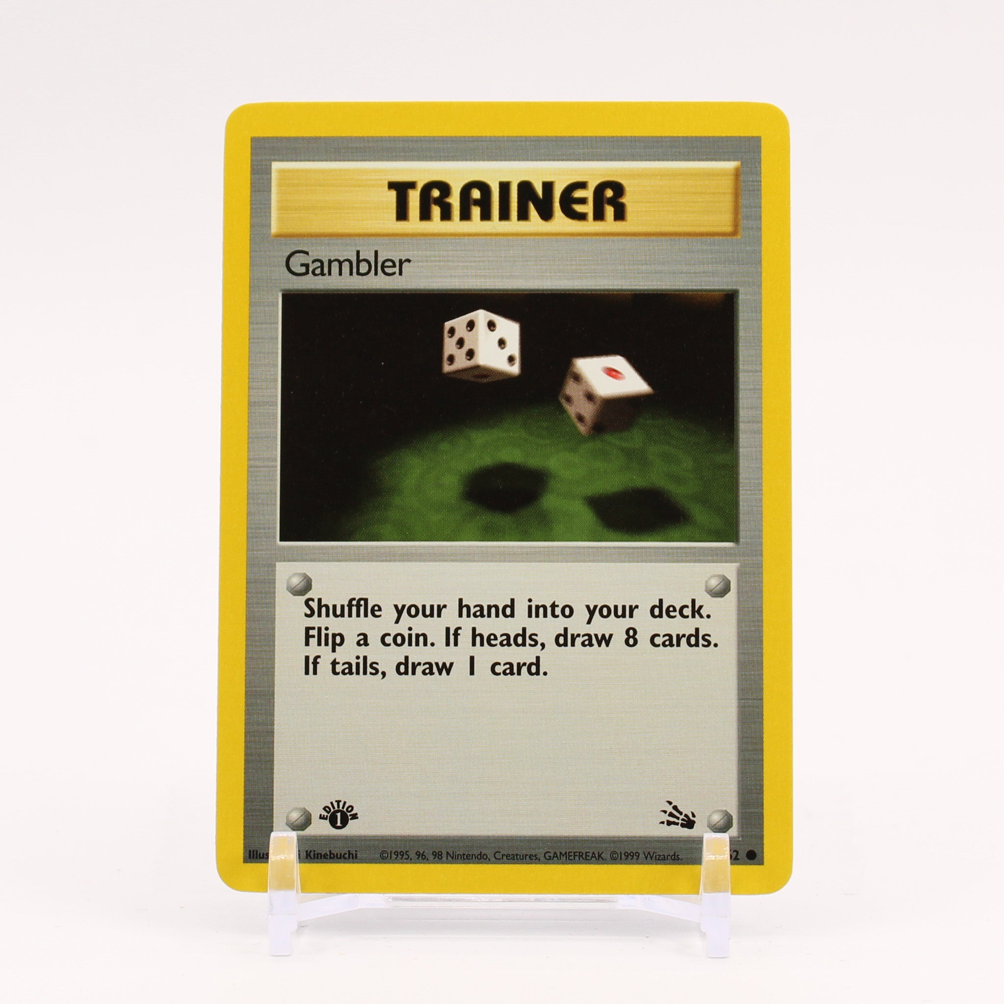 Gambler - 60/62 Fossil 1st Edition Trainer - NM