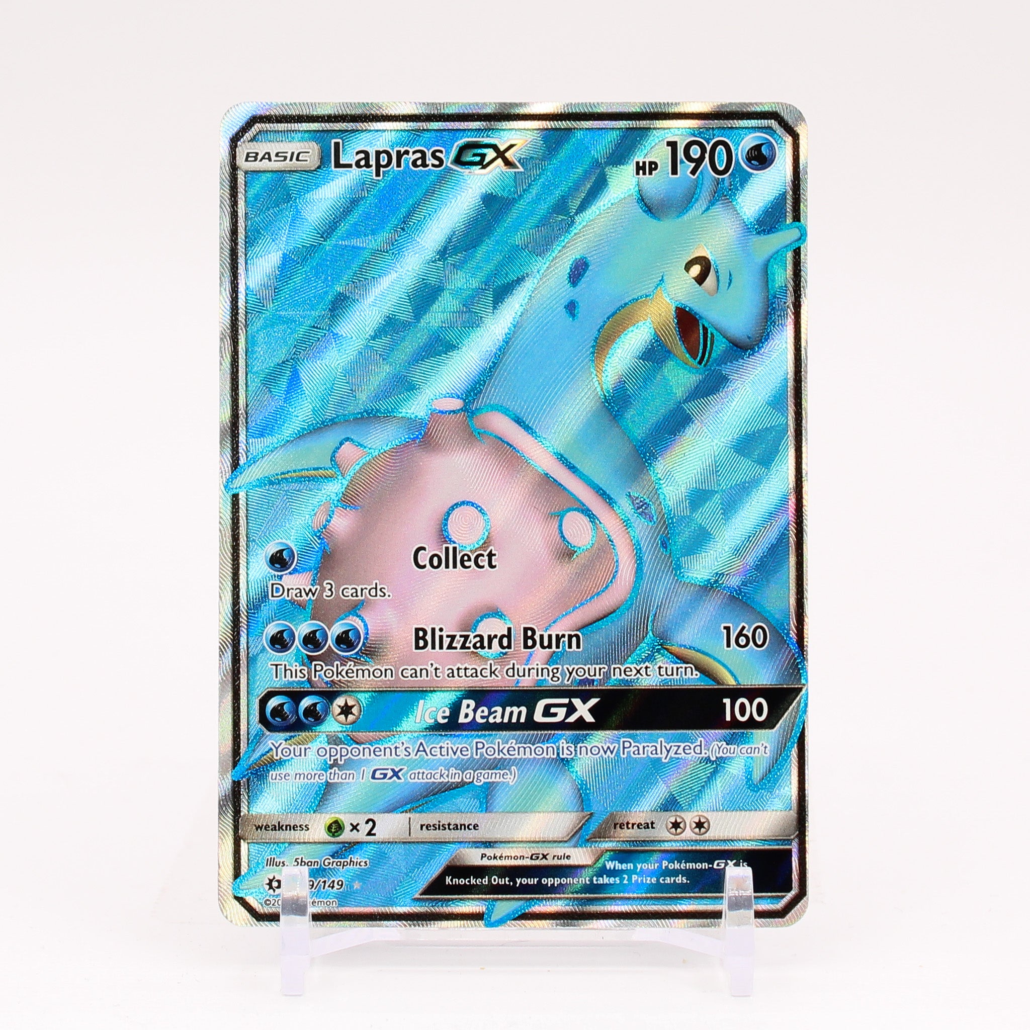 Lapras GX - 139/149 Sun & Moon FULL ART Pokemon - NM/MINT