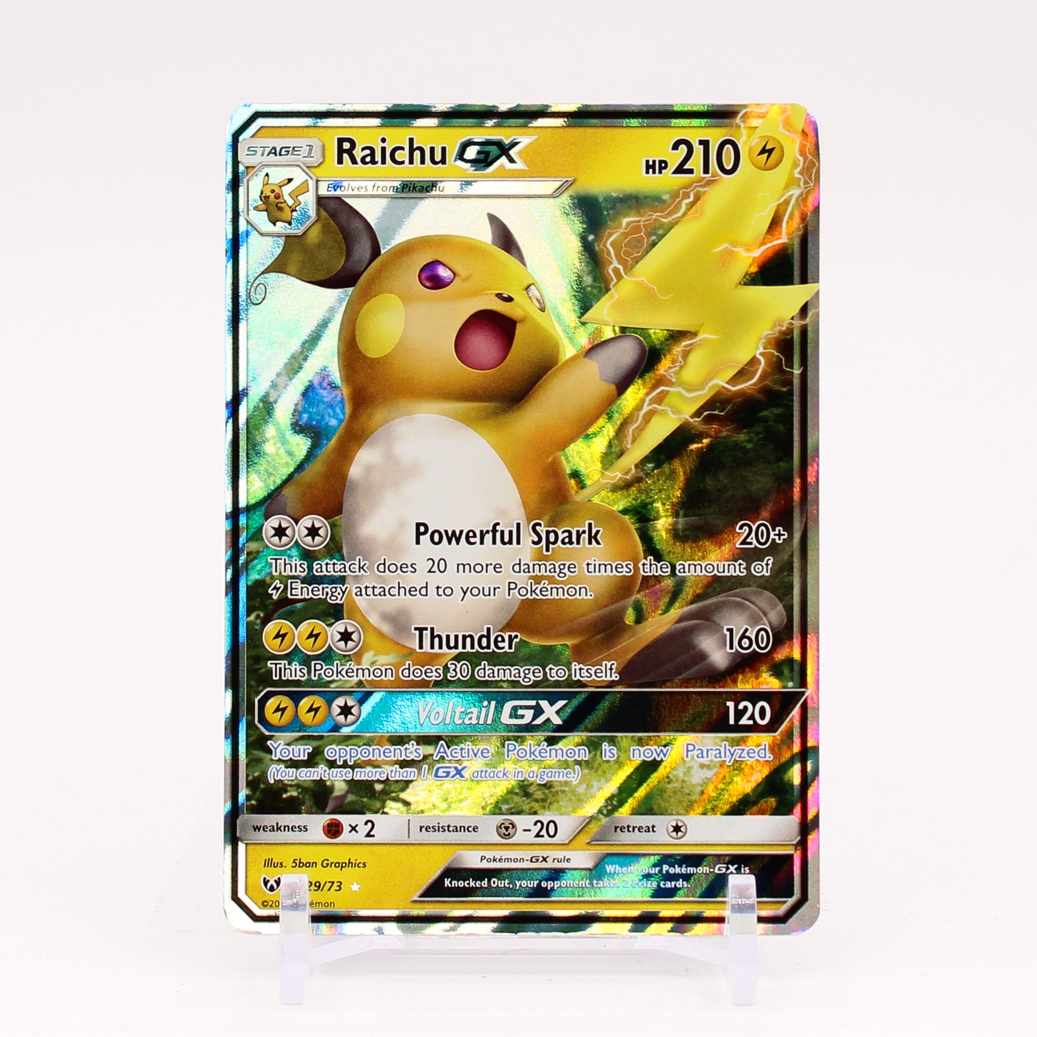 Raichu GX - 29/73 Shining Legends Ultra Rare Pokemon - NM/MINT