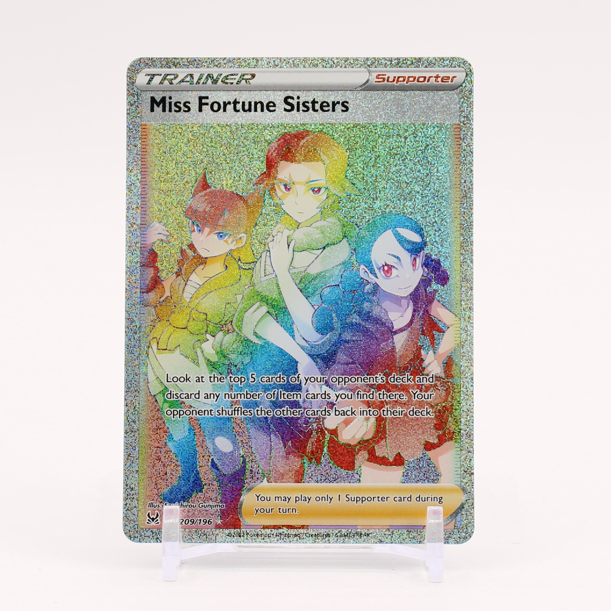 Miss Fortune Sisters - 209/196 Lost Origin Rainbow Trainer - NM/MINT