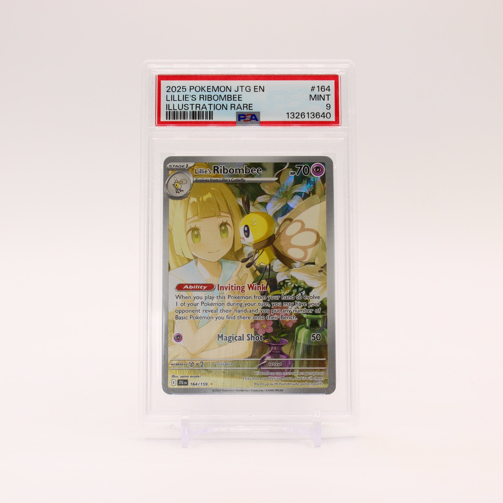 Lillie's Ribombee - 164/159 PSA 9 Journey Together Illustration Rare Pokemon - MINT
