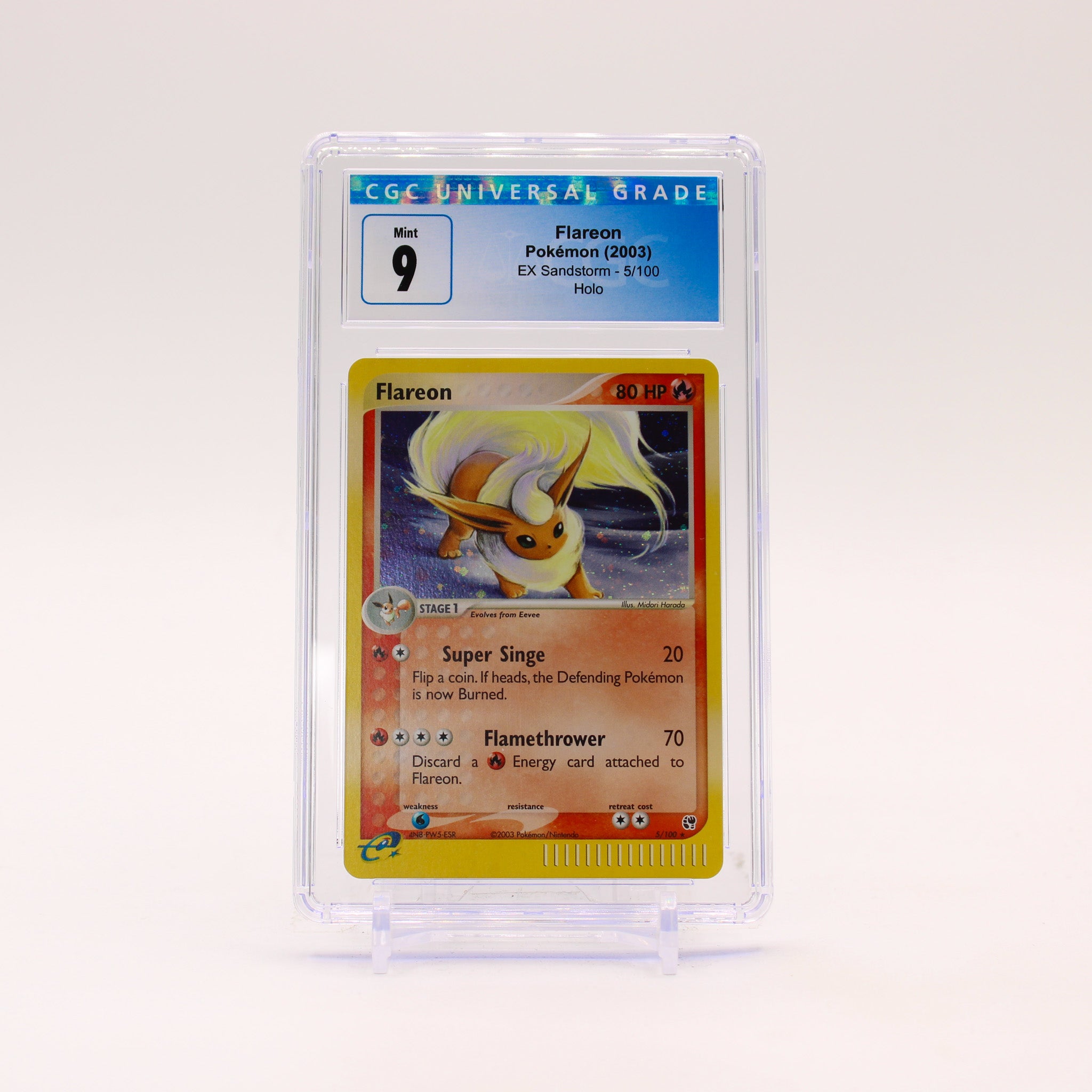 Flareon - 5/100 CGC 9 Sandstorm Holo Rare Pokemon - MINT