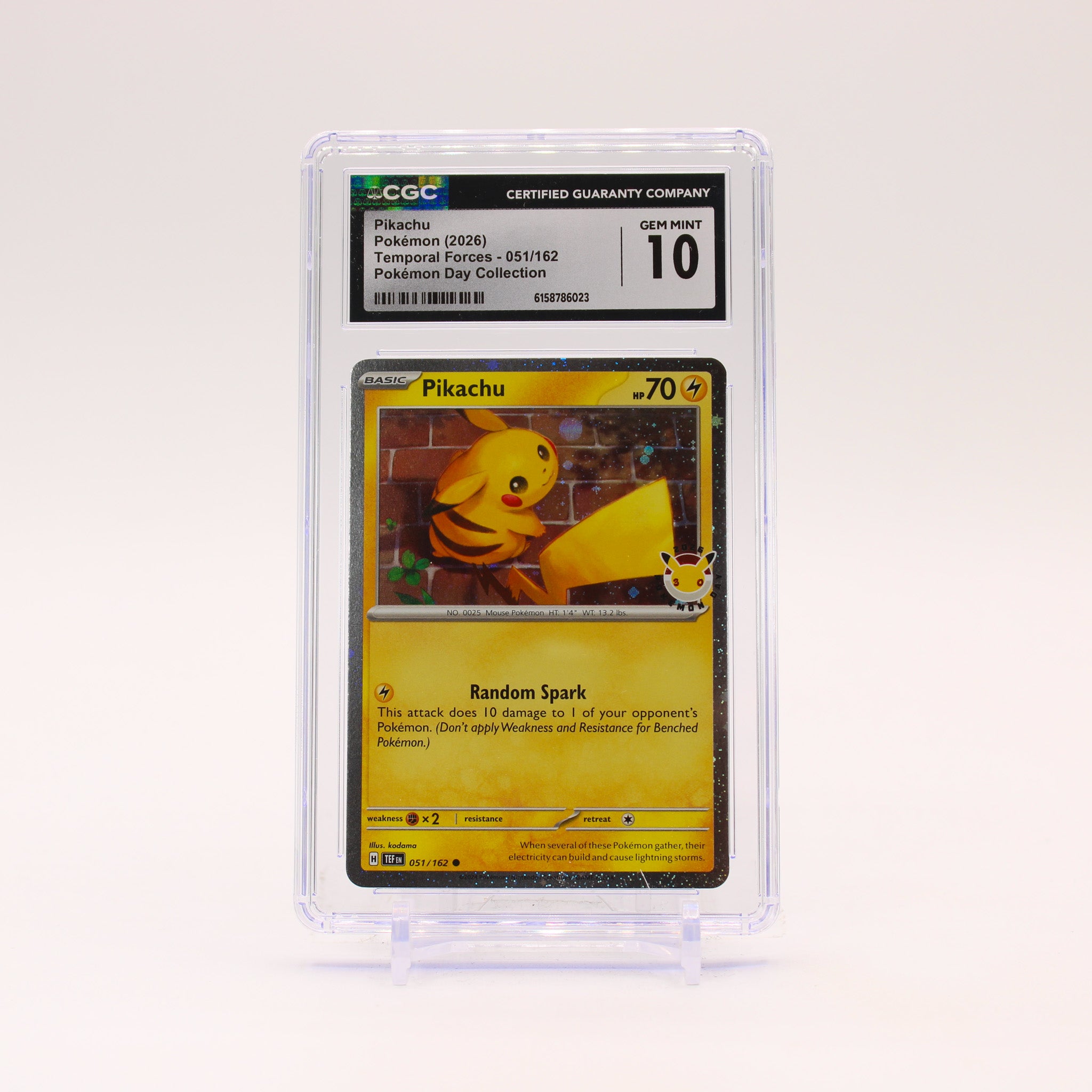 Pikachu - 051/162 CGC 10 Pokemon Day 2026 Cosmos Holo Promo Pokemon - GEM MINT