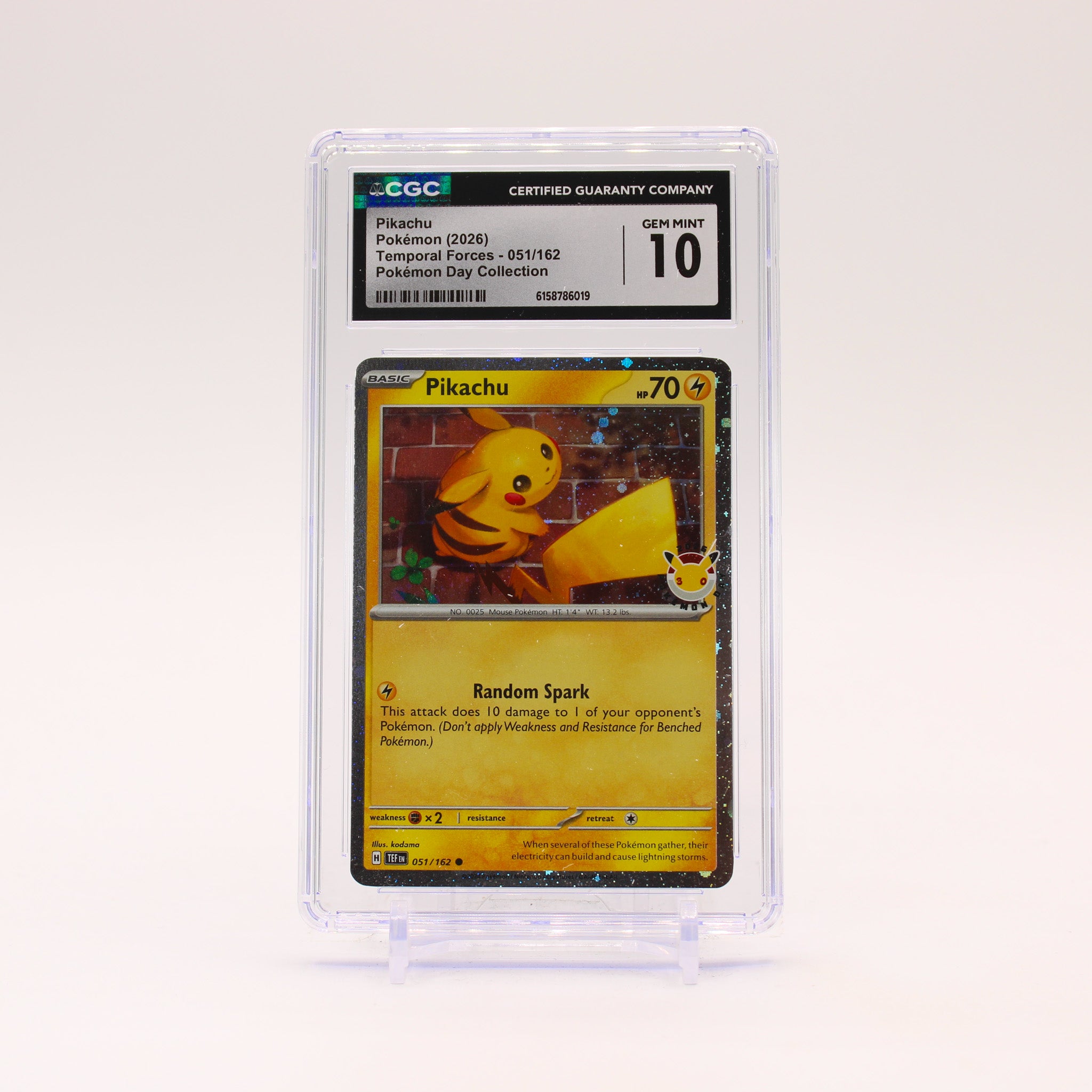 Pikachu - 051/162 CGC 10 Pokemon Day 2026 Cosmos Holo Promo Pokemon - GEM MINT