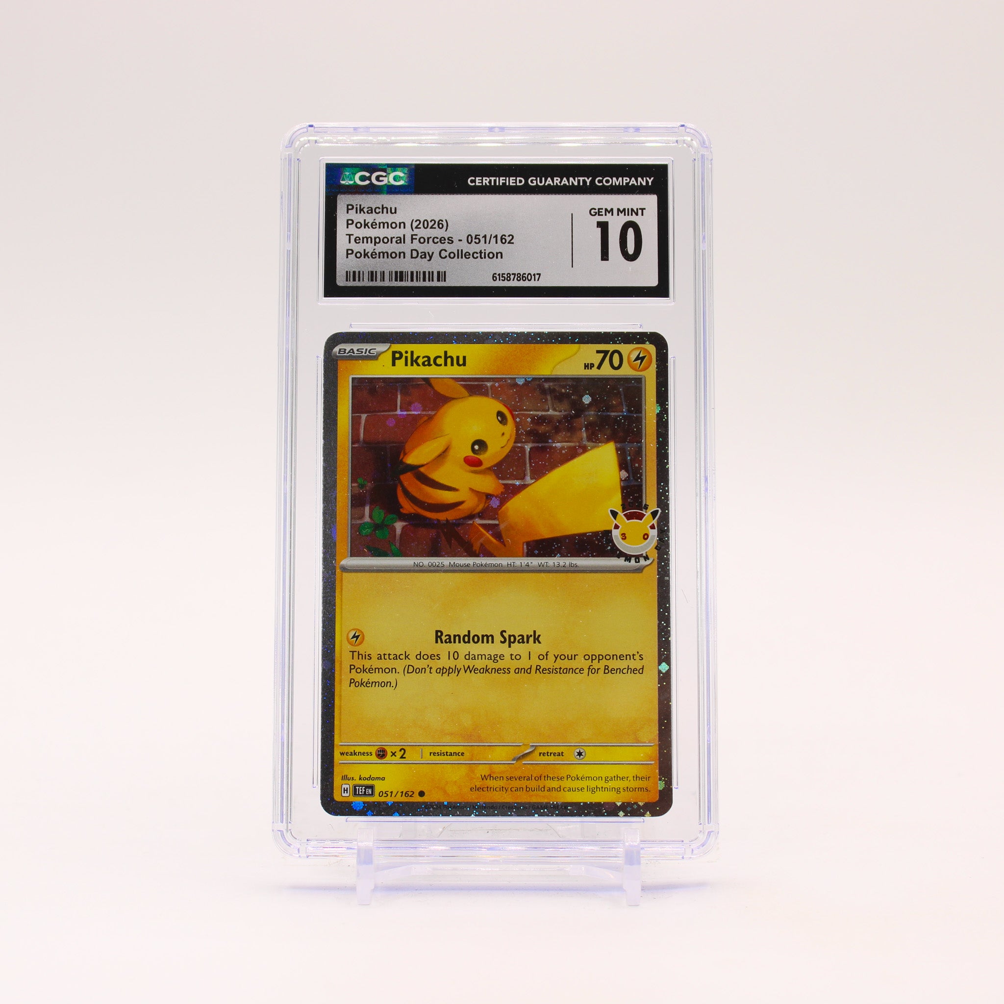 Pikachu - 051/162 CGC 10 Pokemon Day 2026 Cosmos Holo Promo Pokemon - GEM MINT