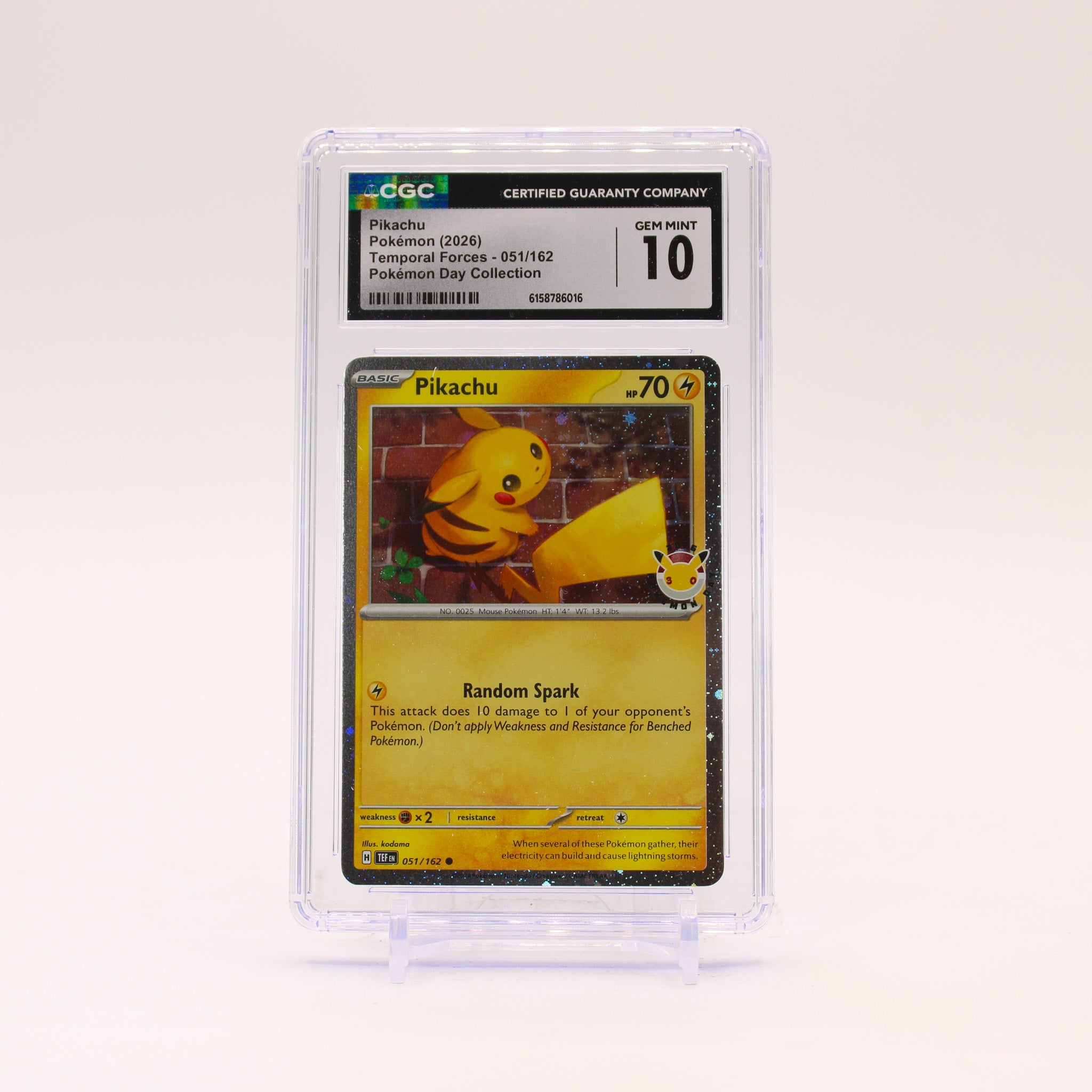 Pikachu - 051/162 CGC 10 Pokemon Day 2026 Cosmos Holo Promo Pokemon - GEM MINT
