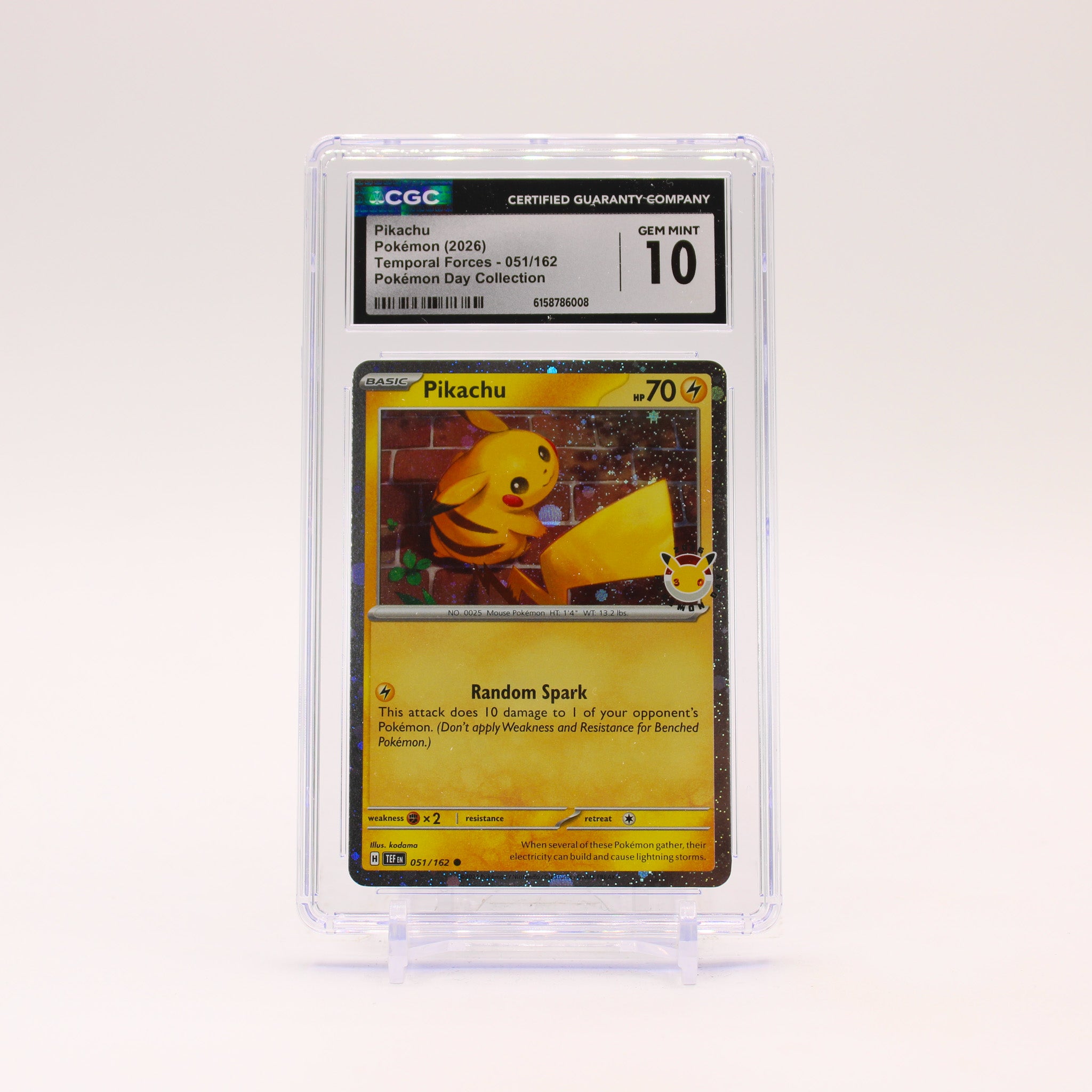 Pikachu - 051/162 CGC 10 Pokemon Day 2026 Cosmos Holo Promo Pokemon - GEM MINT