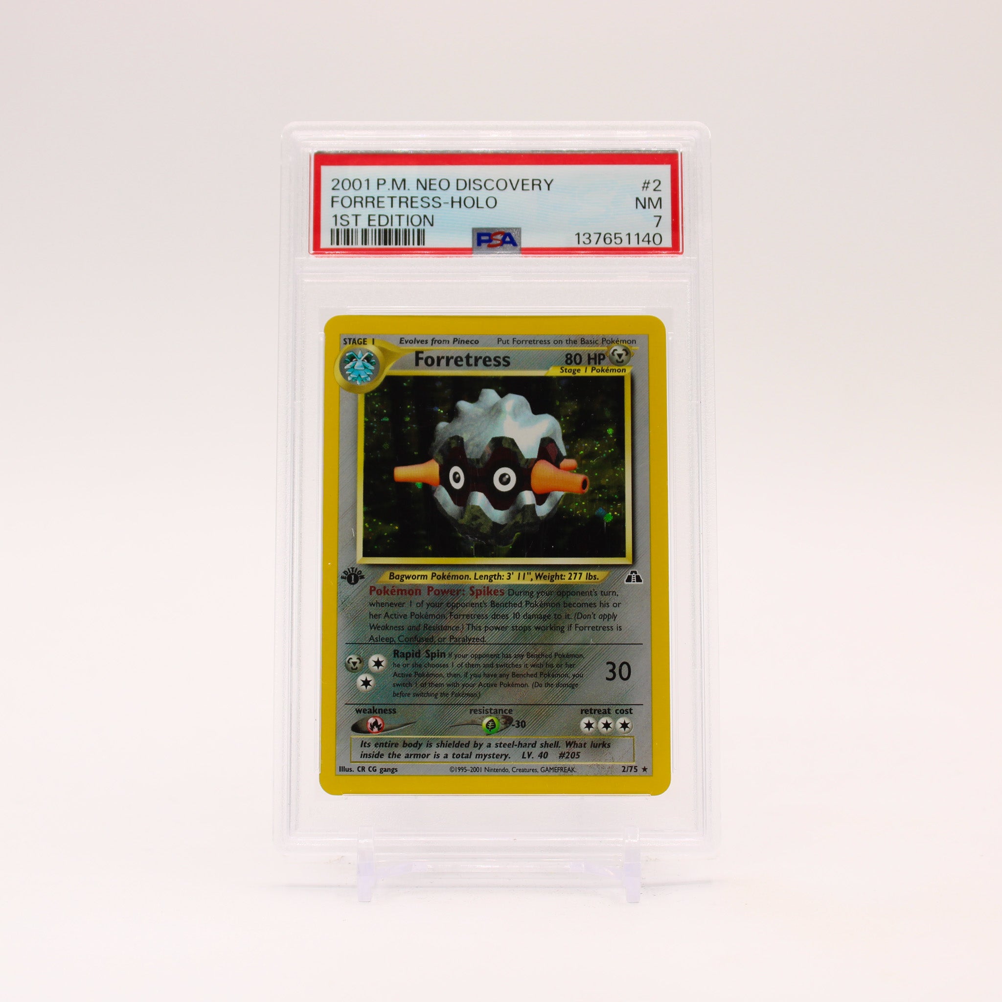 Forretress - 2/75 PSA 7 Neo Discovery 1st Edition Holo Rare Pokemon - NM
