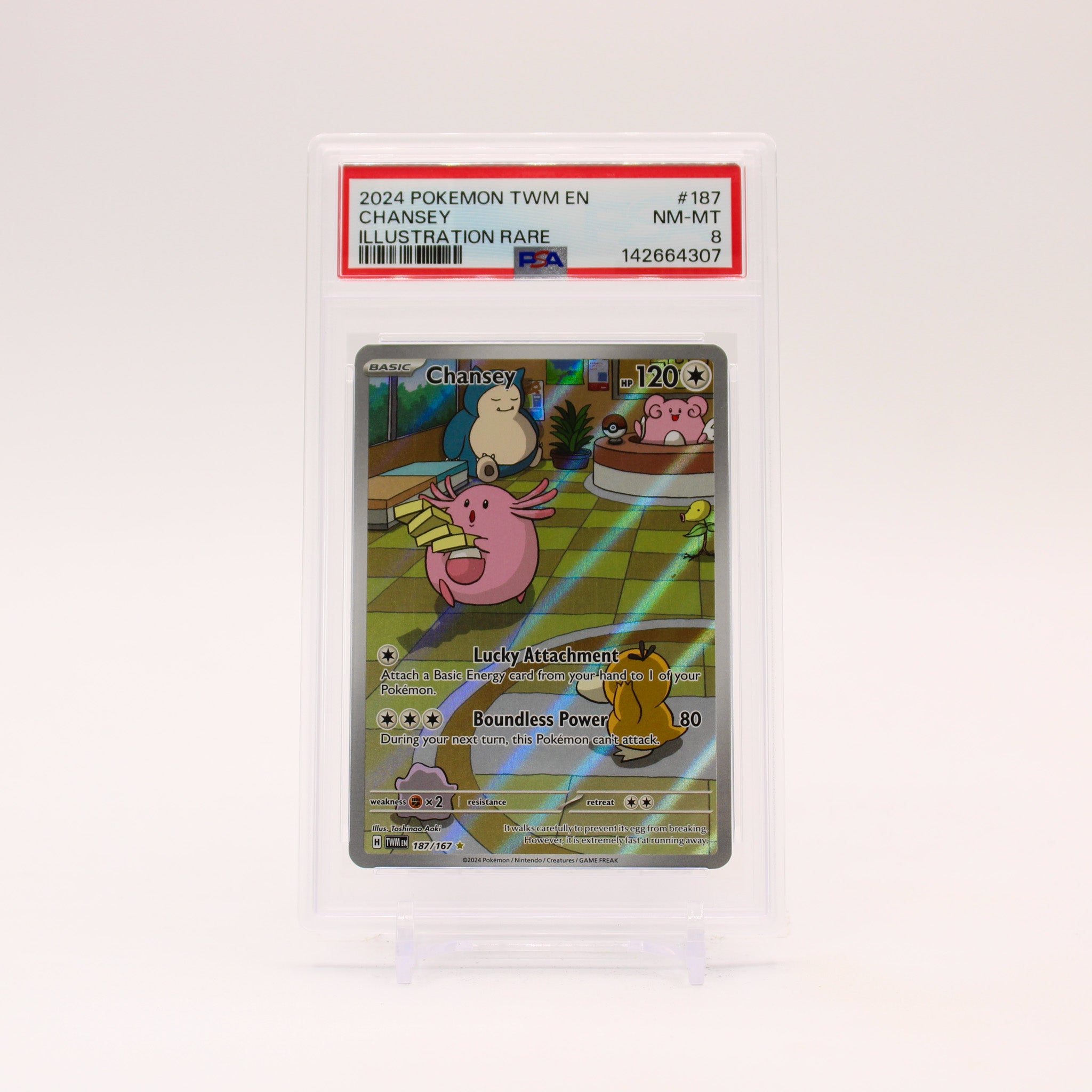 Chansey - 187/167 PSA 8 Twilight Masquerade Illustration Rare Pokemon - NM/MT