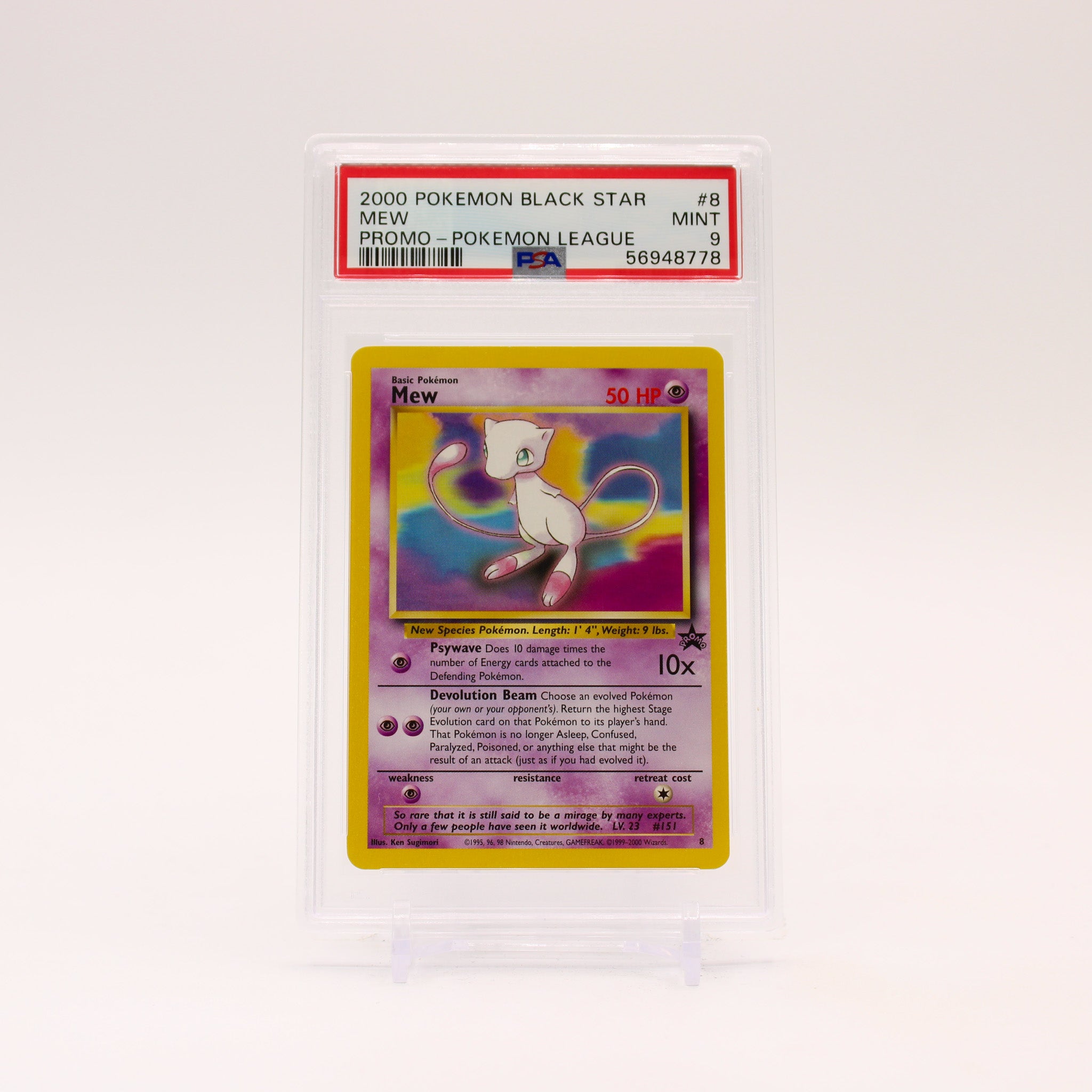 Mew - 8 PSA 9 Black Star Promo League Pokemon - MINT