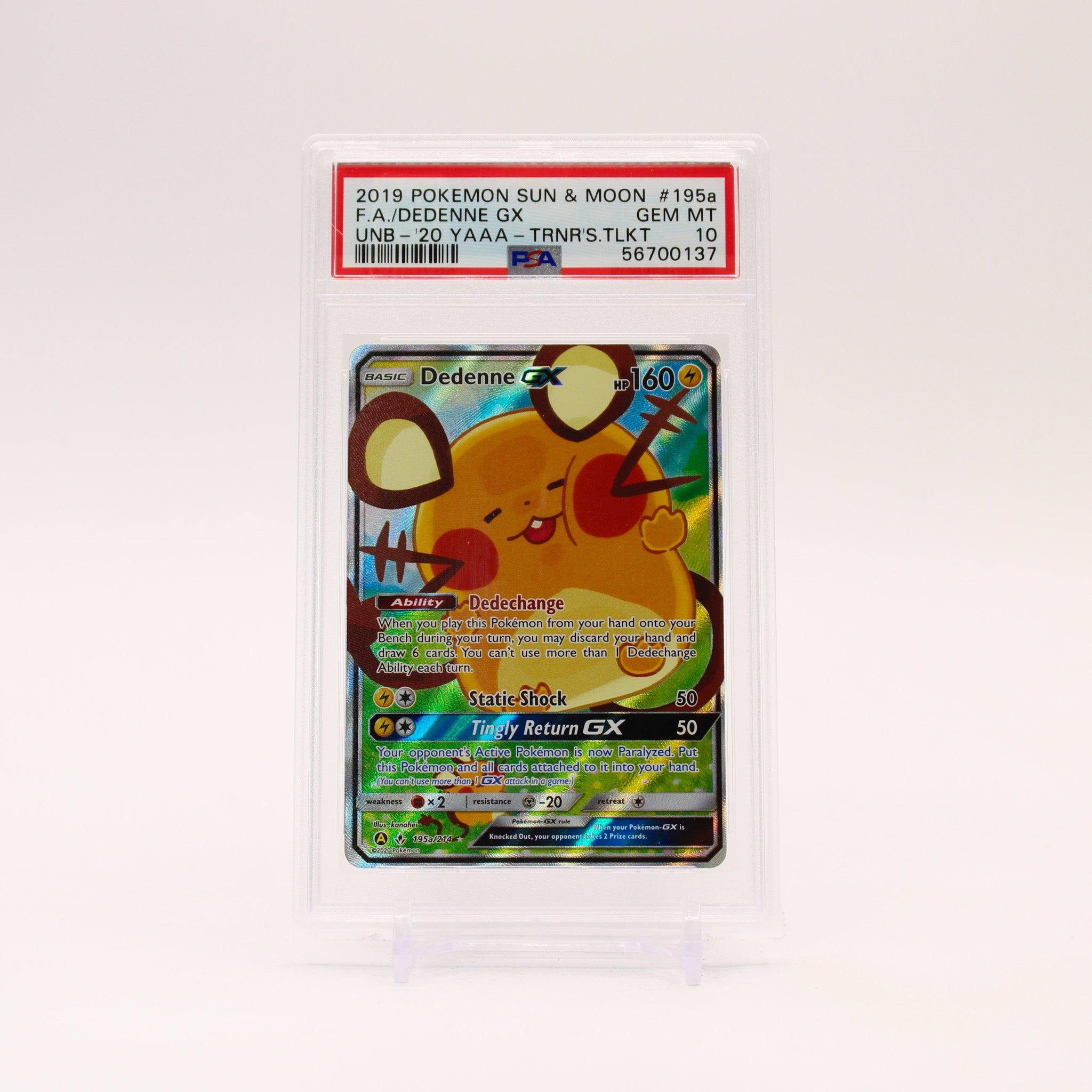 Dedenne Gx - 195a/214 PSA 10 Unbroken Bonds Alternate Art Promo Pokemon - GEM MINT