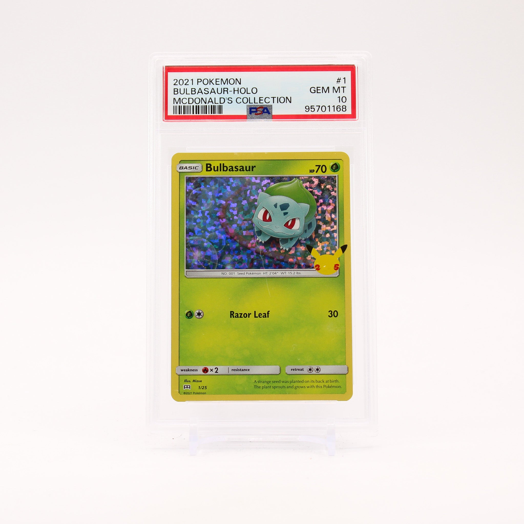 Bulbasaur - 1/25 PSA 10 Mcdonalds Collection Promo Pokemon - GEM MT