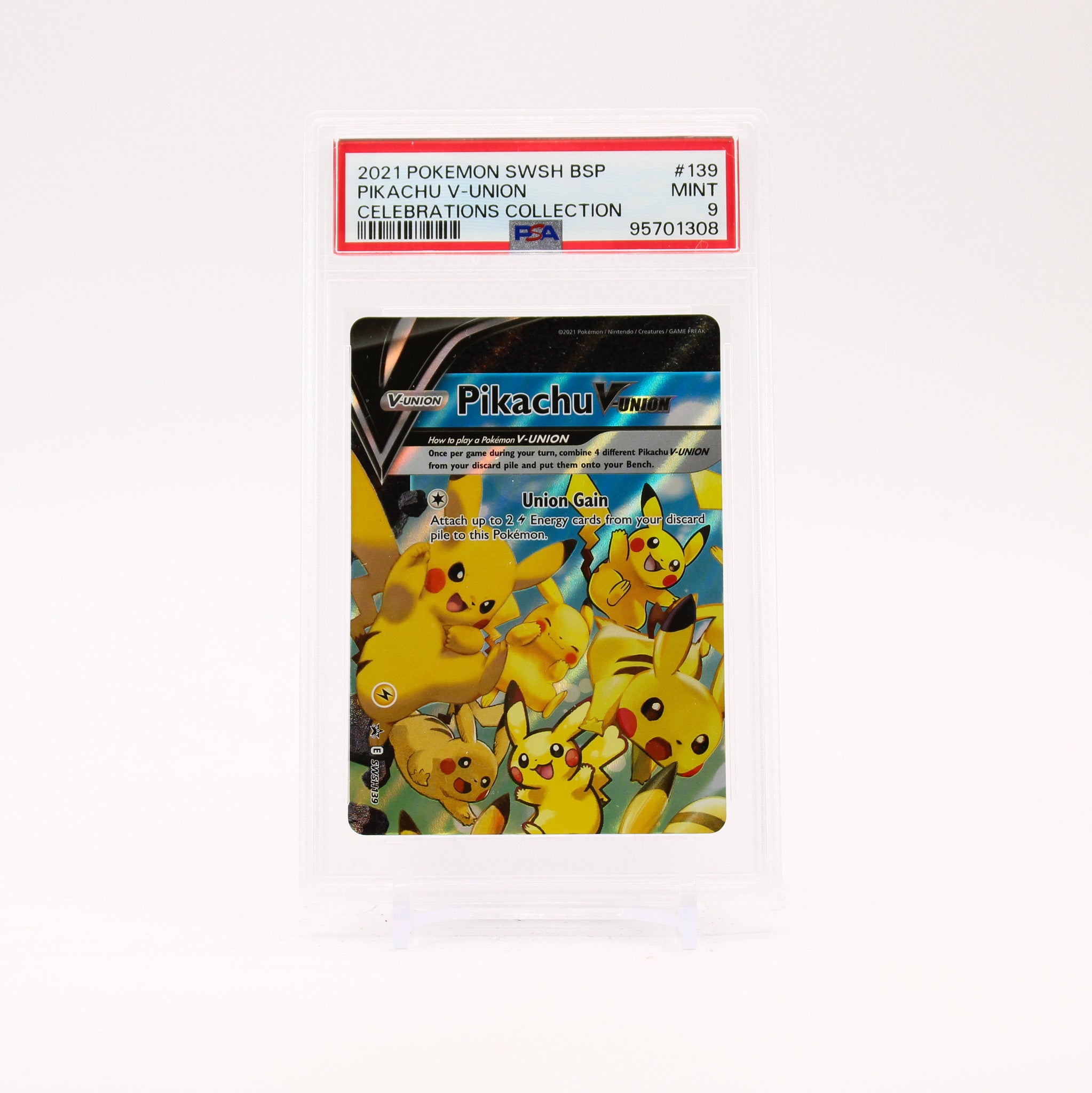 Pikachu V-Union - SWSH139 PSA 9 Black Star Promo Pokemon - MINT