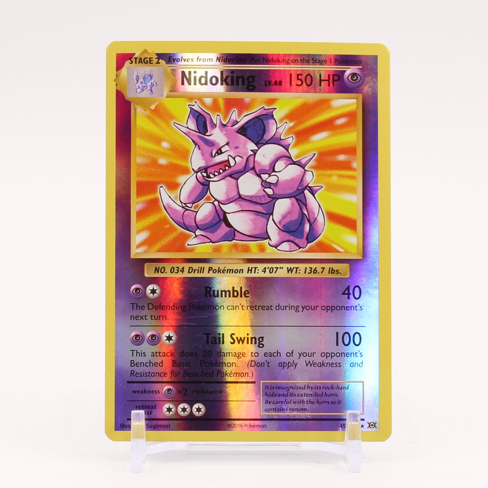 Nidoking - 45/108 Evolutions Reverse Holo Rare Pokemon - NM
