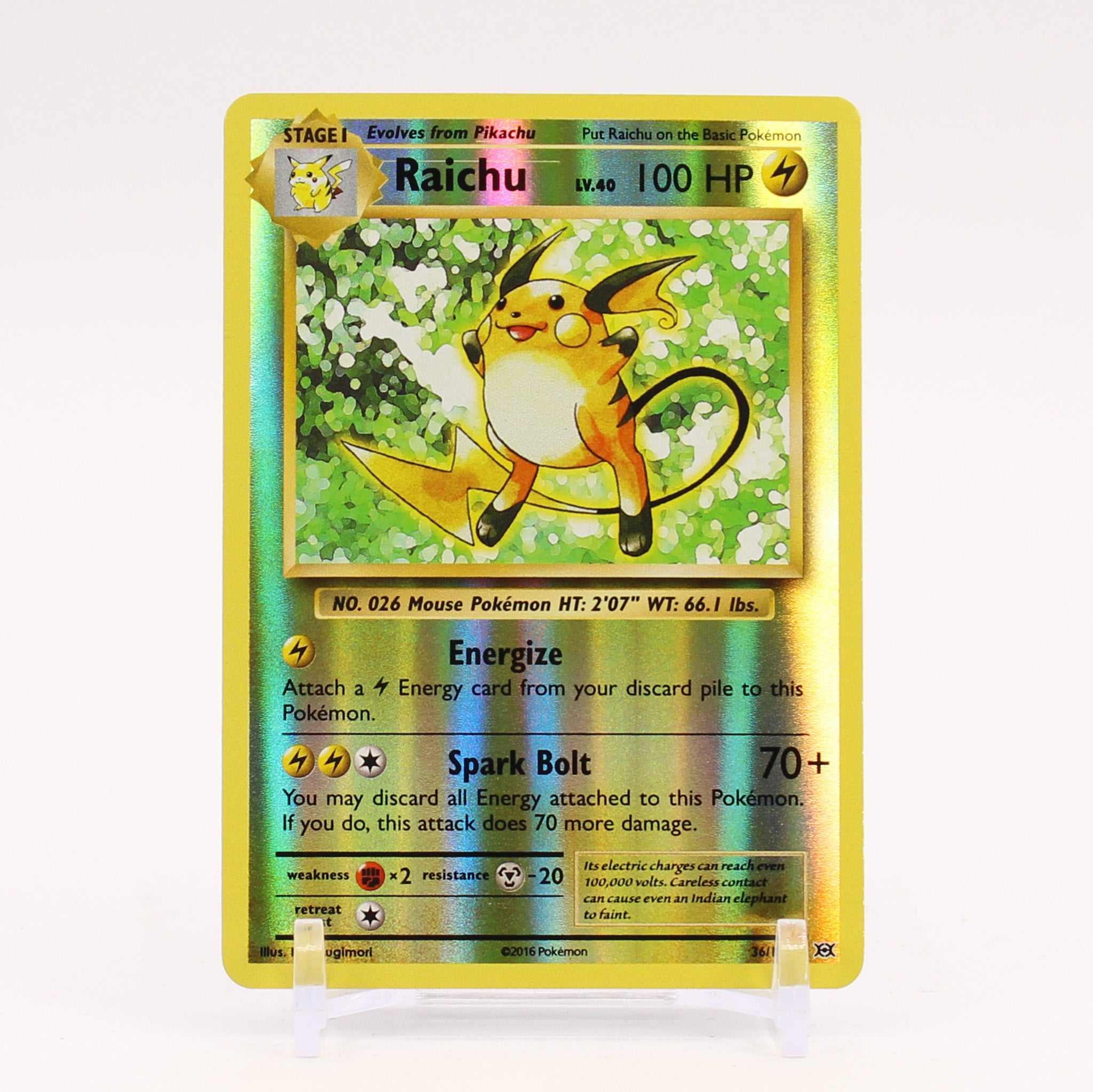 Raichu - 36/108 Evolutions Reverse Holo Rare Pokemon - NM