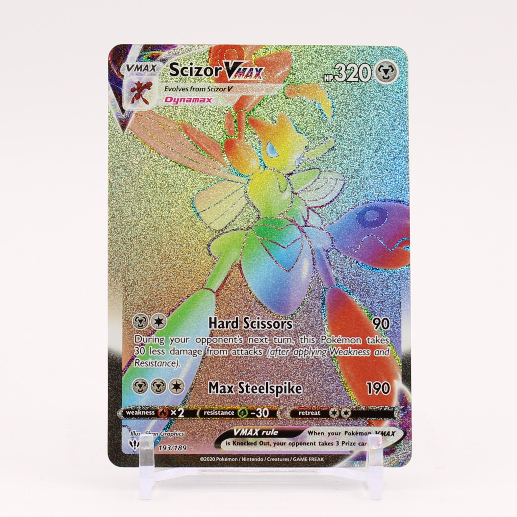 Scizor Vmax - 193/189 Darkness Ablaze Rainbow Pokemon - NM/MINT