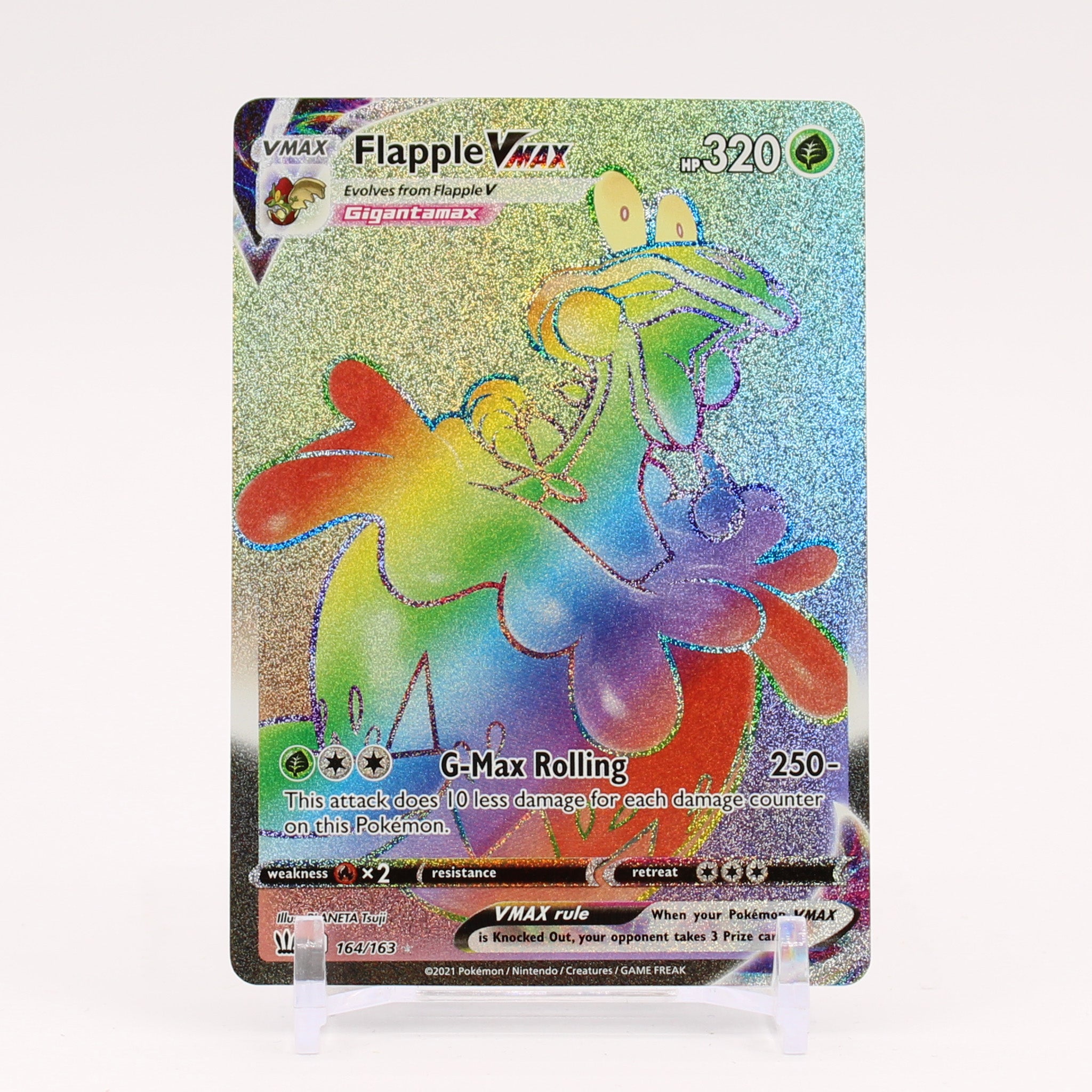 Flapple Vmax - 164/163 Battle Styles Rainbow Pokemon - NM/MINT