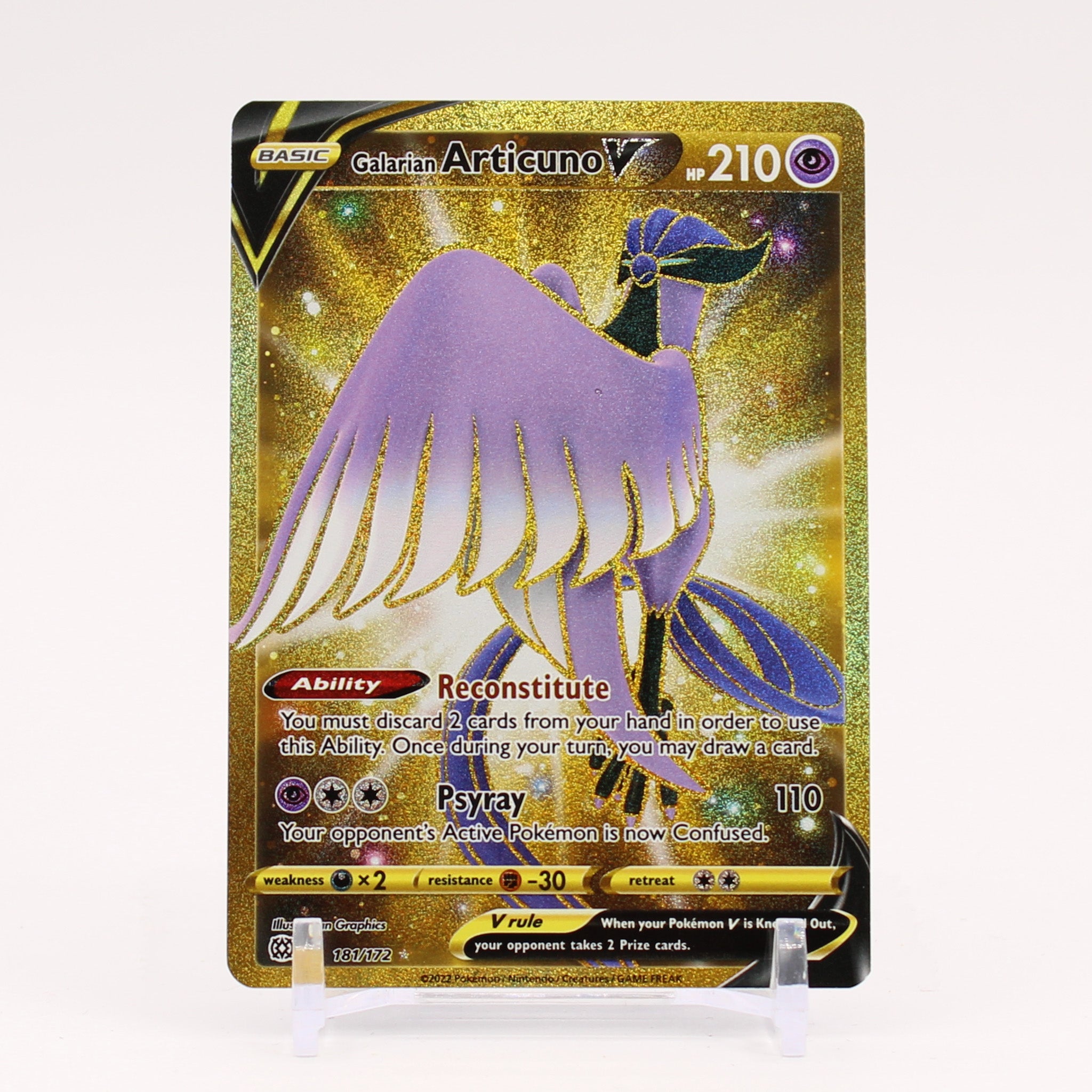 Galarian Articuno V - 181/172 Brilliant Stars Gold Pokemon - NM/MINT