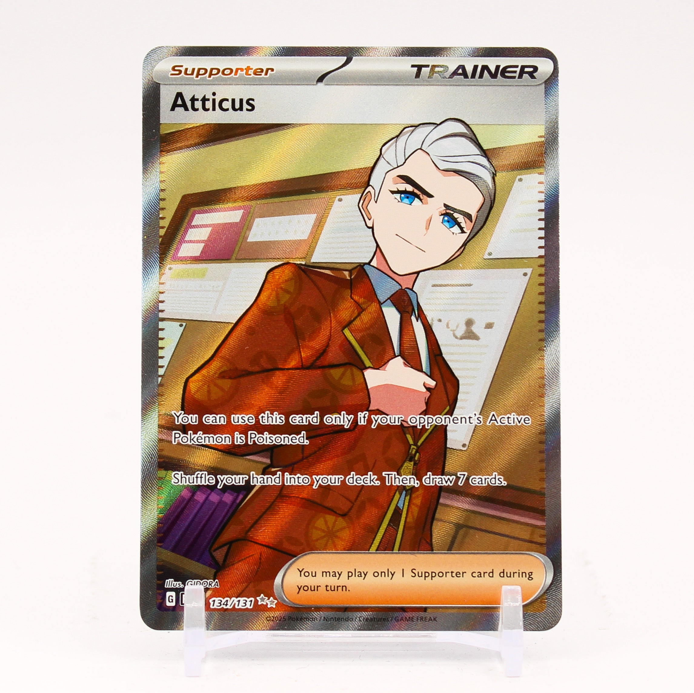 Atticus - 134/131 Prismatic Evolutions Full Art Trainer - NM/MINT