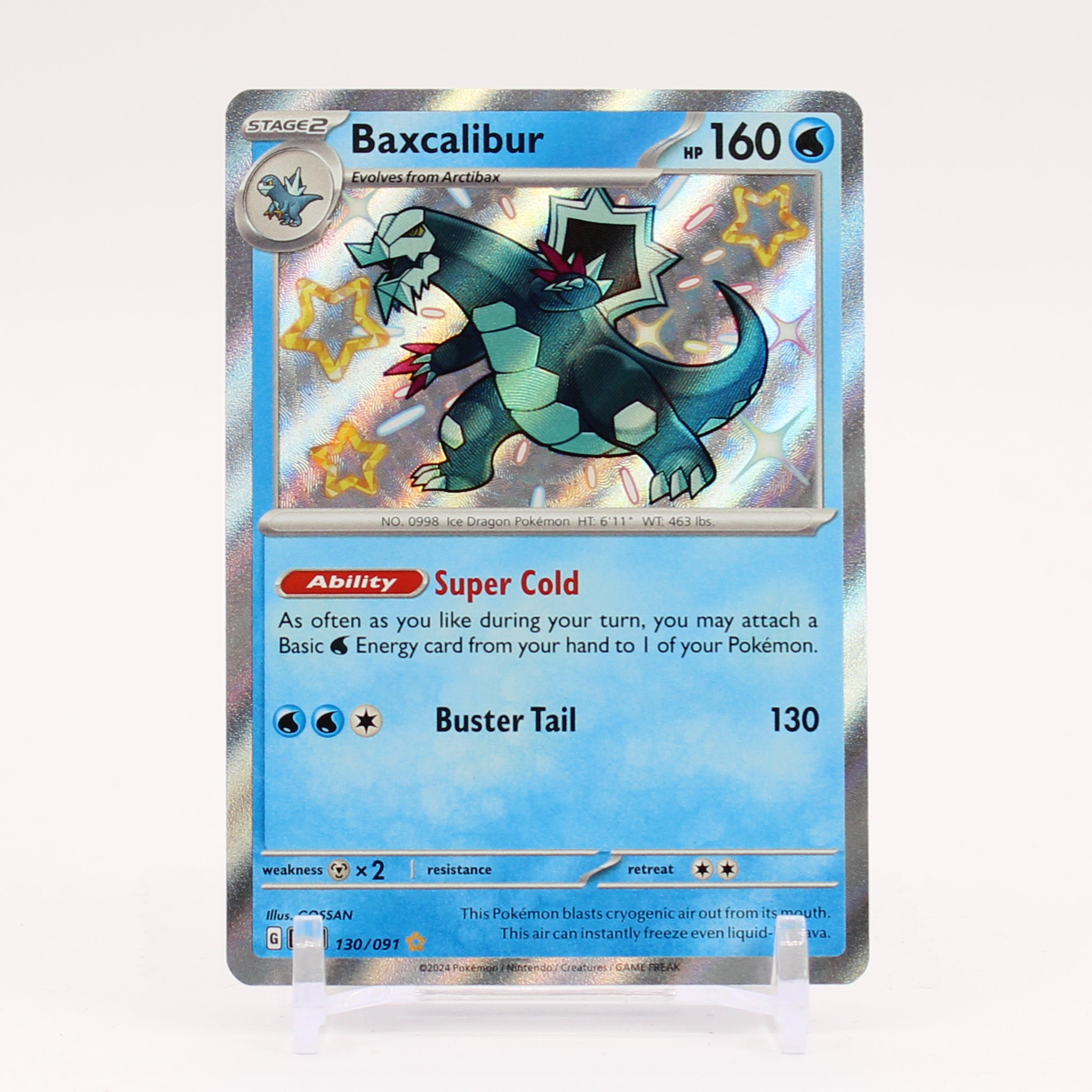 Baxcalibur - 130/091 Paldean Fates Baby Shiny Holo Rare Pokemon - NM/MINT