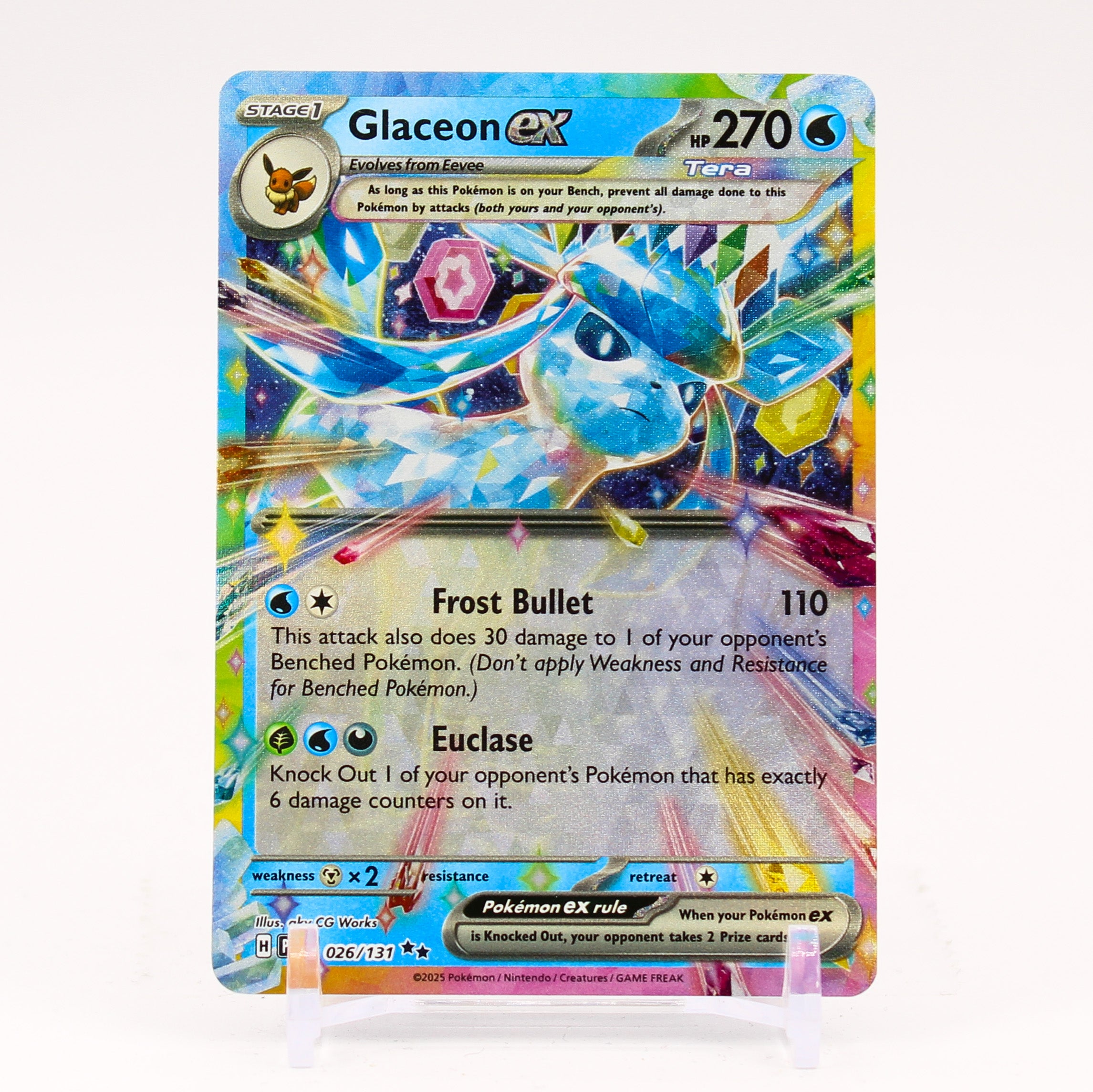 Glaceon ex - 026/131 Prismatic Evolutions Double Rare Pokemon - NM/MINT