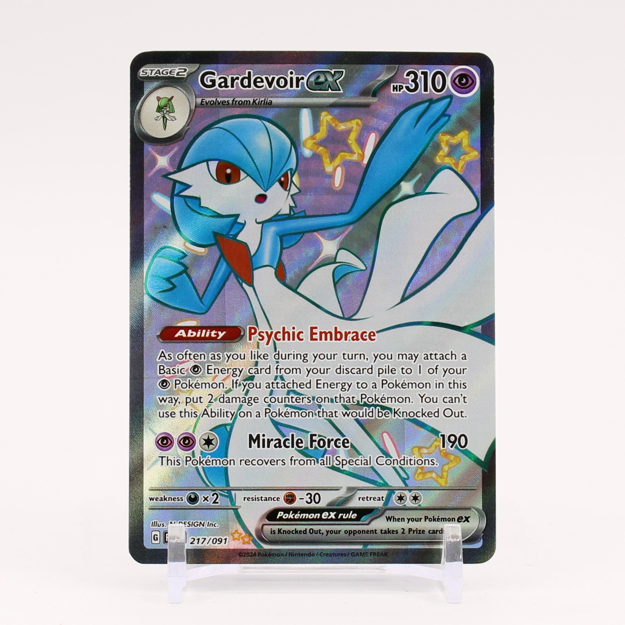 Gardevoir ex - 217/091 Paldean Fates Full Art Shiny Pokemon - NM/MINT