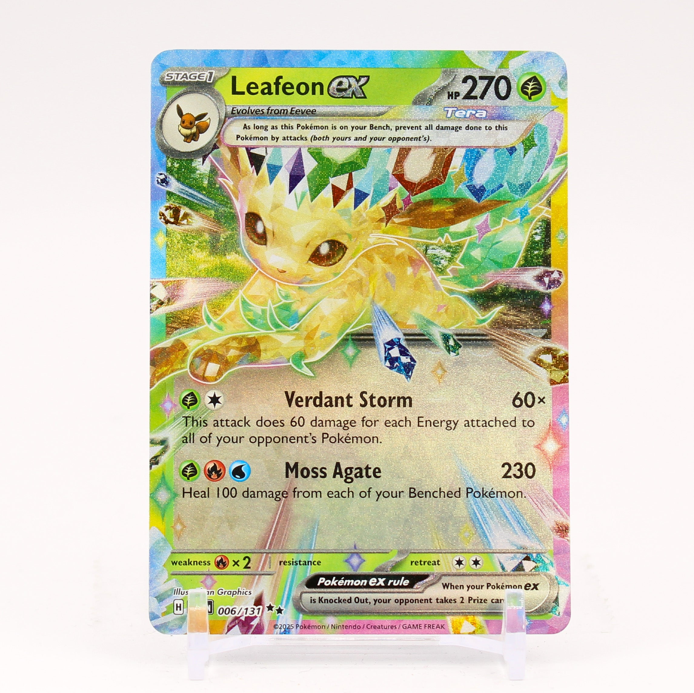 Leafeon ex - 006/131 Prismatic Evolutions Double Rare Pokemon - NM/MINT
