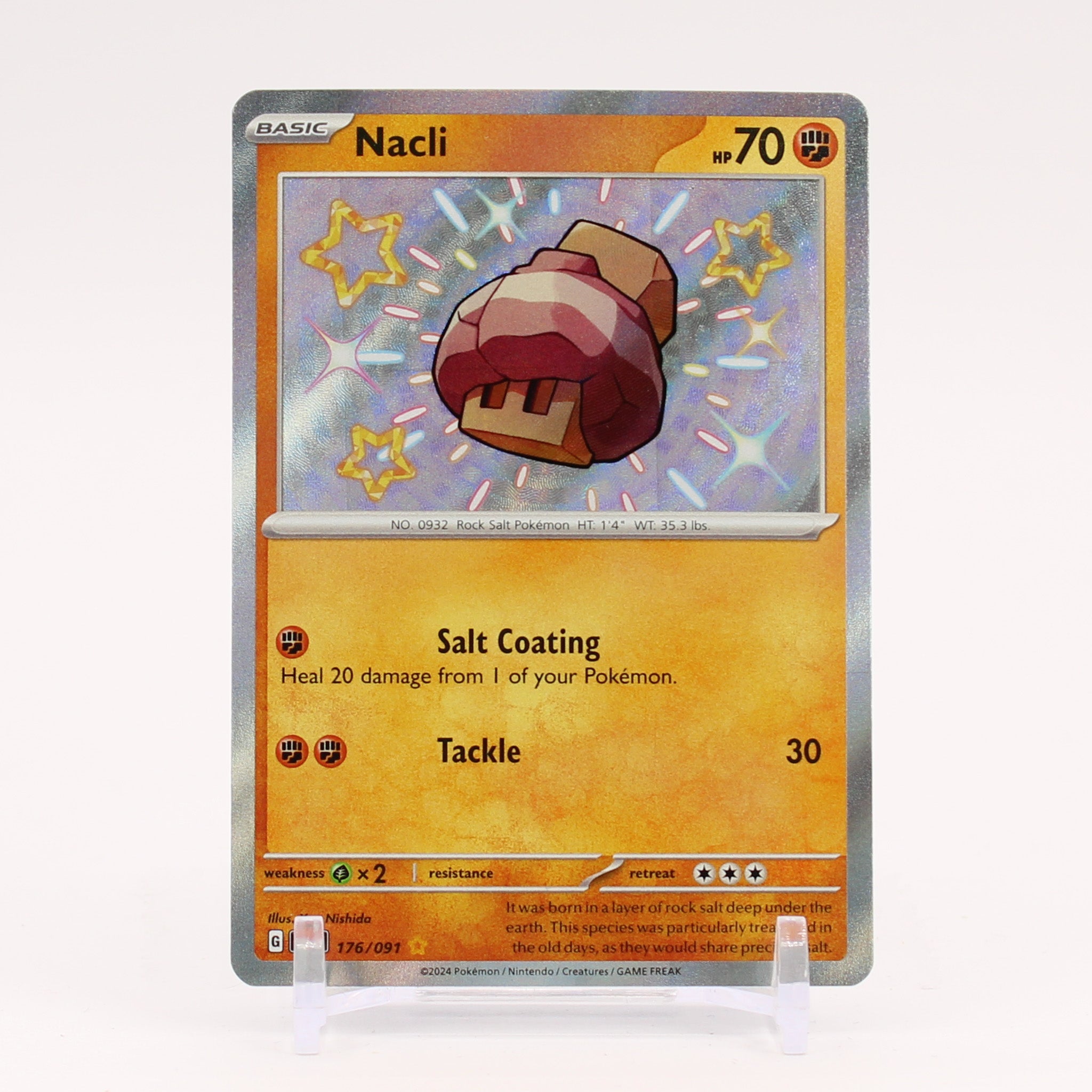 Nacli - 176/091 Paldean Fates Baby Shiny Holo Rare Pokemon - NM/MINT