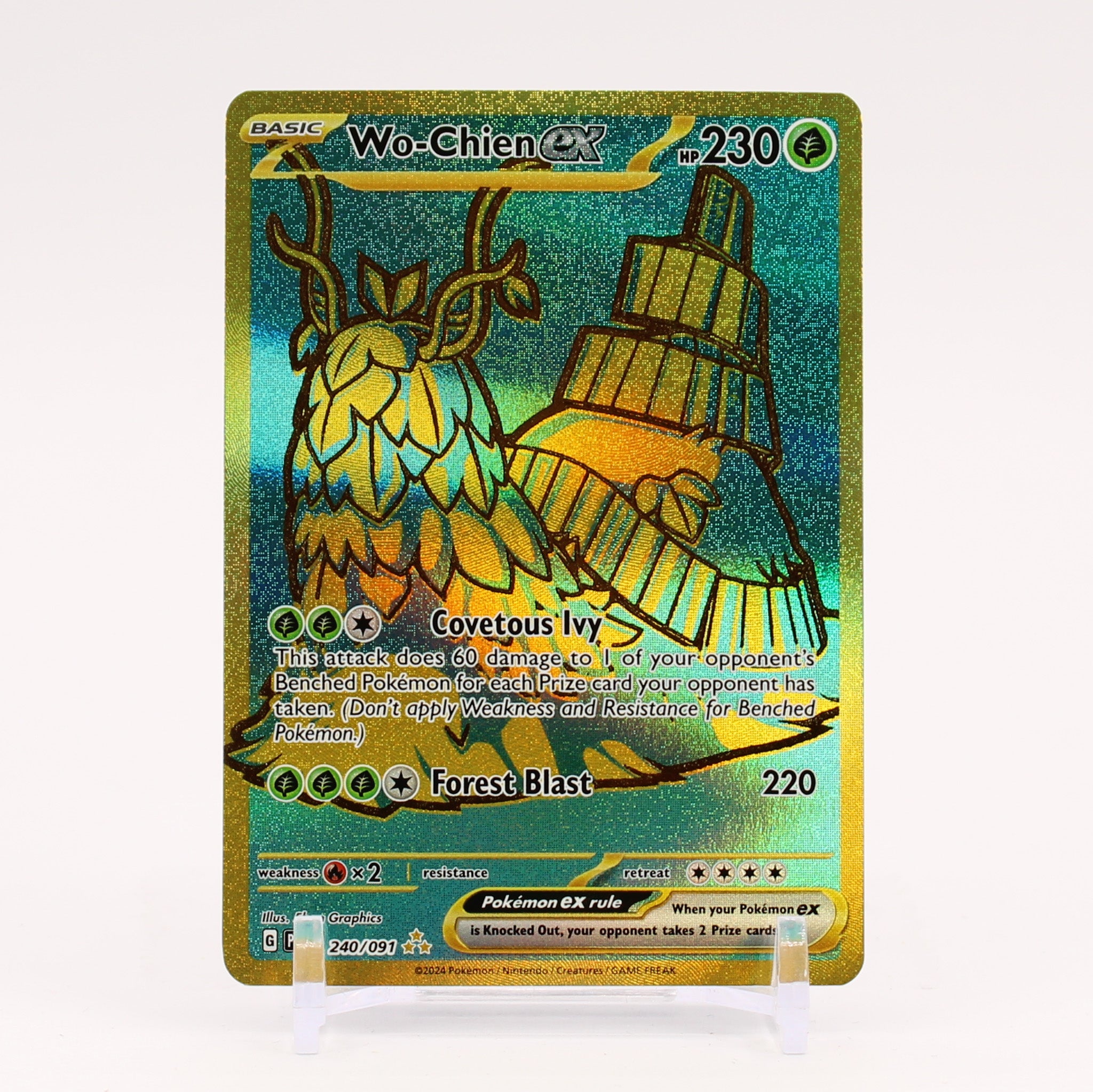 Wo-Chien ex - 240/091 Paldean Fates Gold Pokemon - NM/MINT