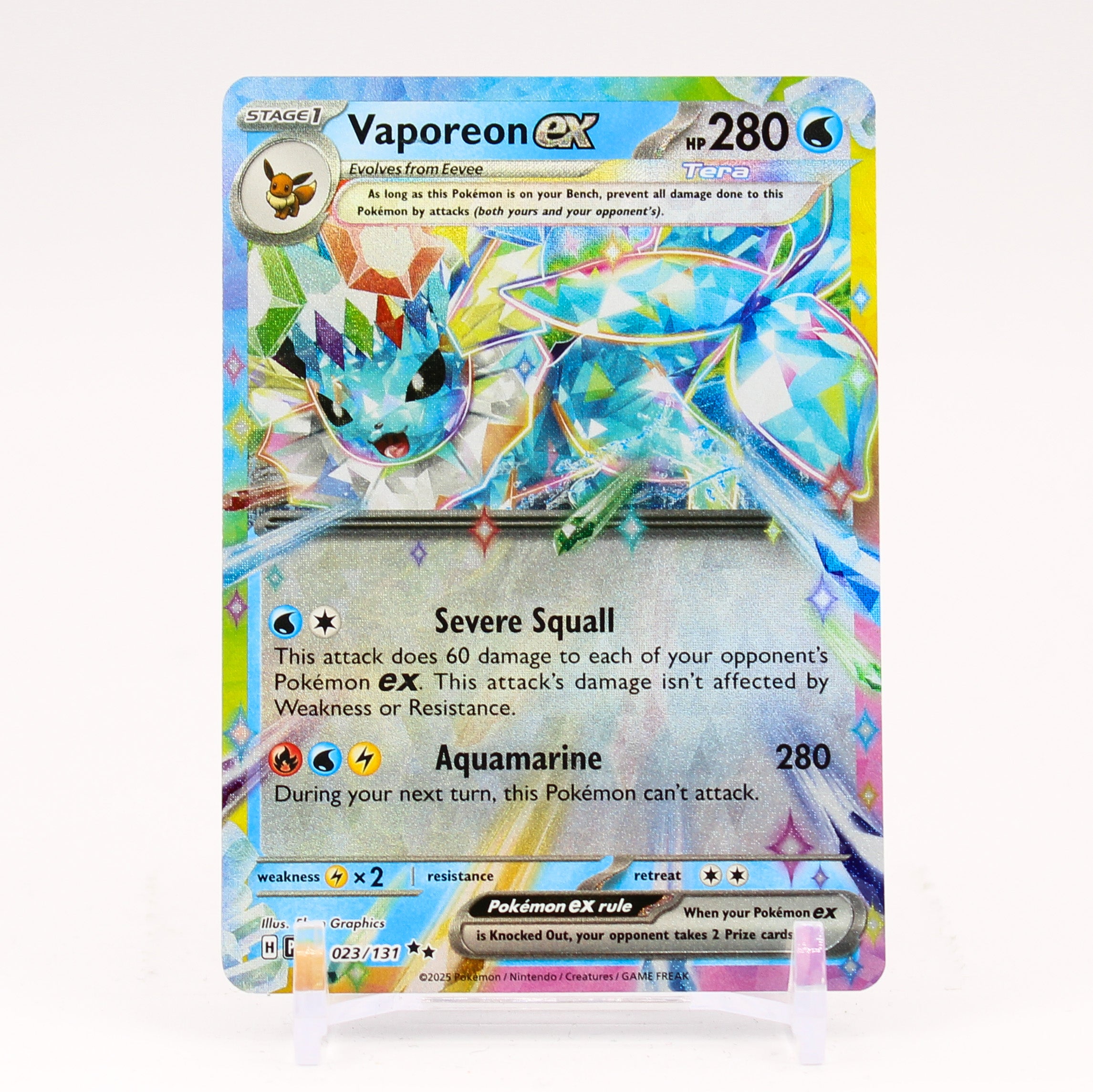 Vaporeon ex - 023/131 Prismatic Evolutions Double Rare Pokemon - NM/MINT