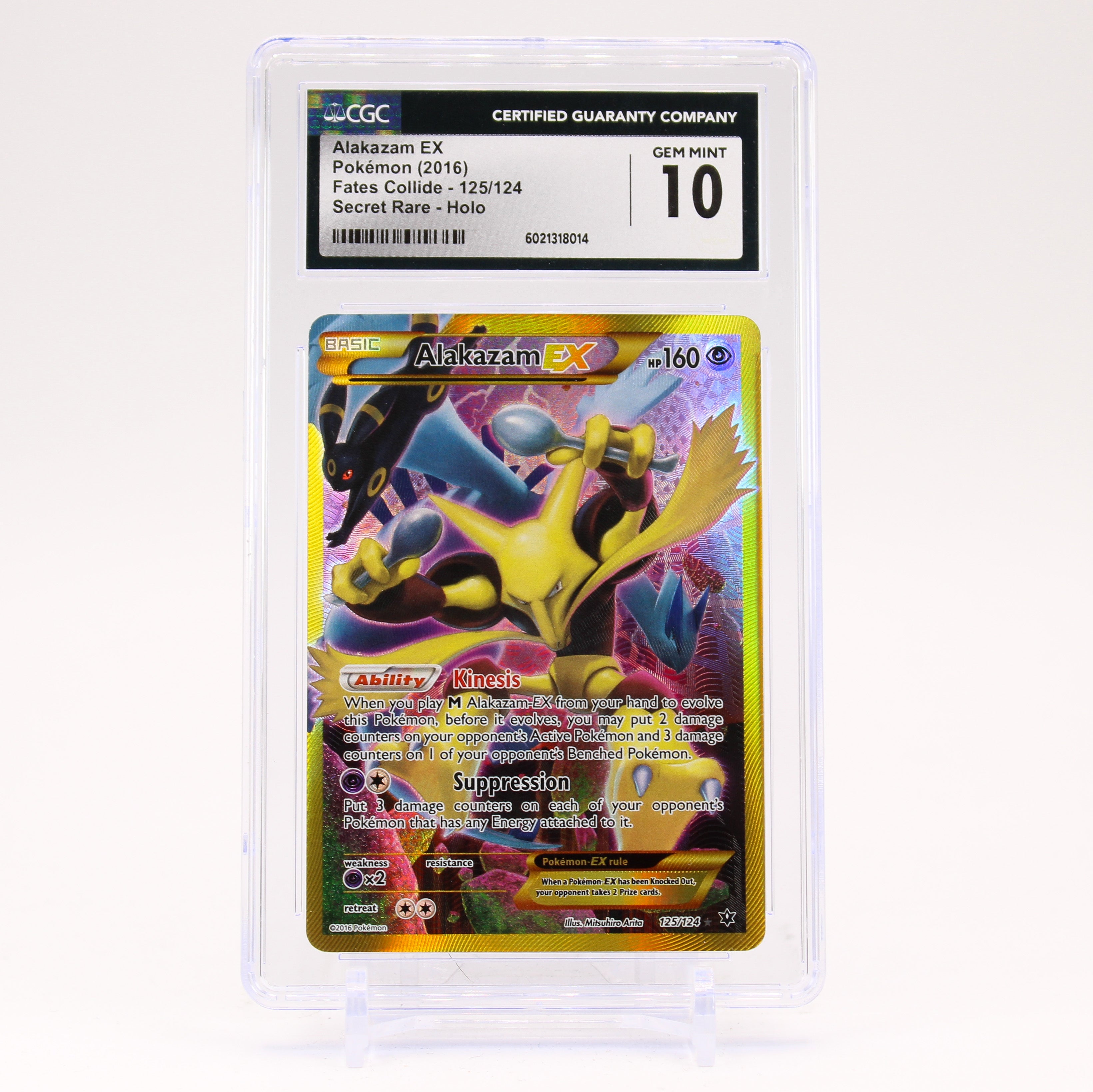 Alakazam EX - 125/124 CGC 10 Fates Collide Secret Rare Pokemon - 	GEM MT