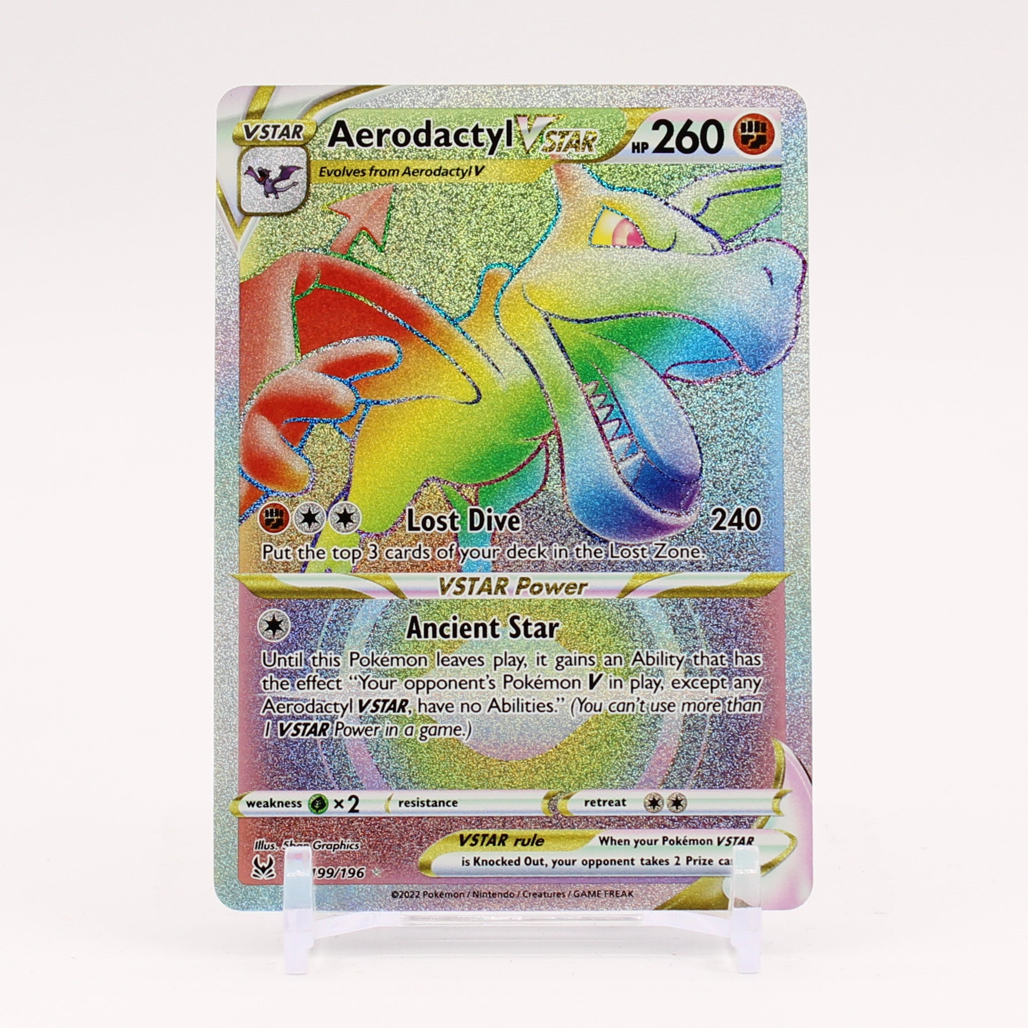 Aerodactyl Vstar - 199/196 Lost Origin Rainbow Pokemon - NM/MINT