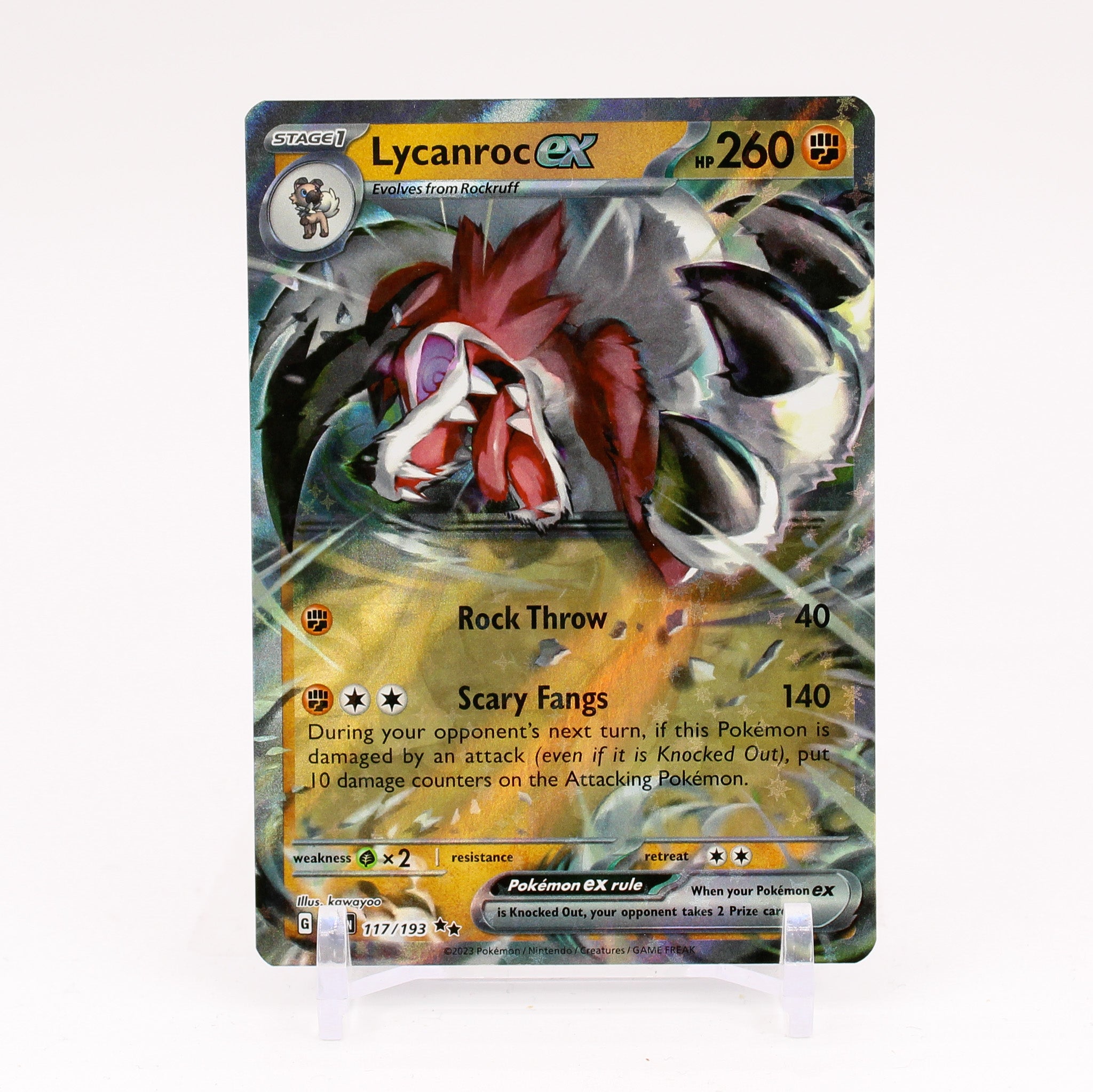 Lycanroc ex - 117/193 Paldea Evolved Doble Rare Pokemon - NM/MINT