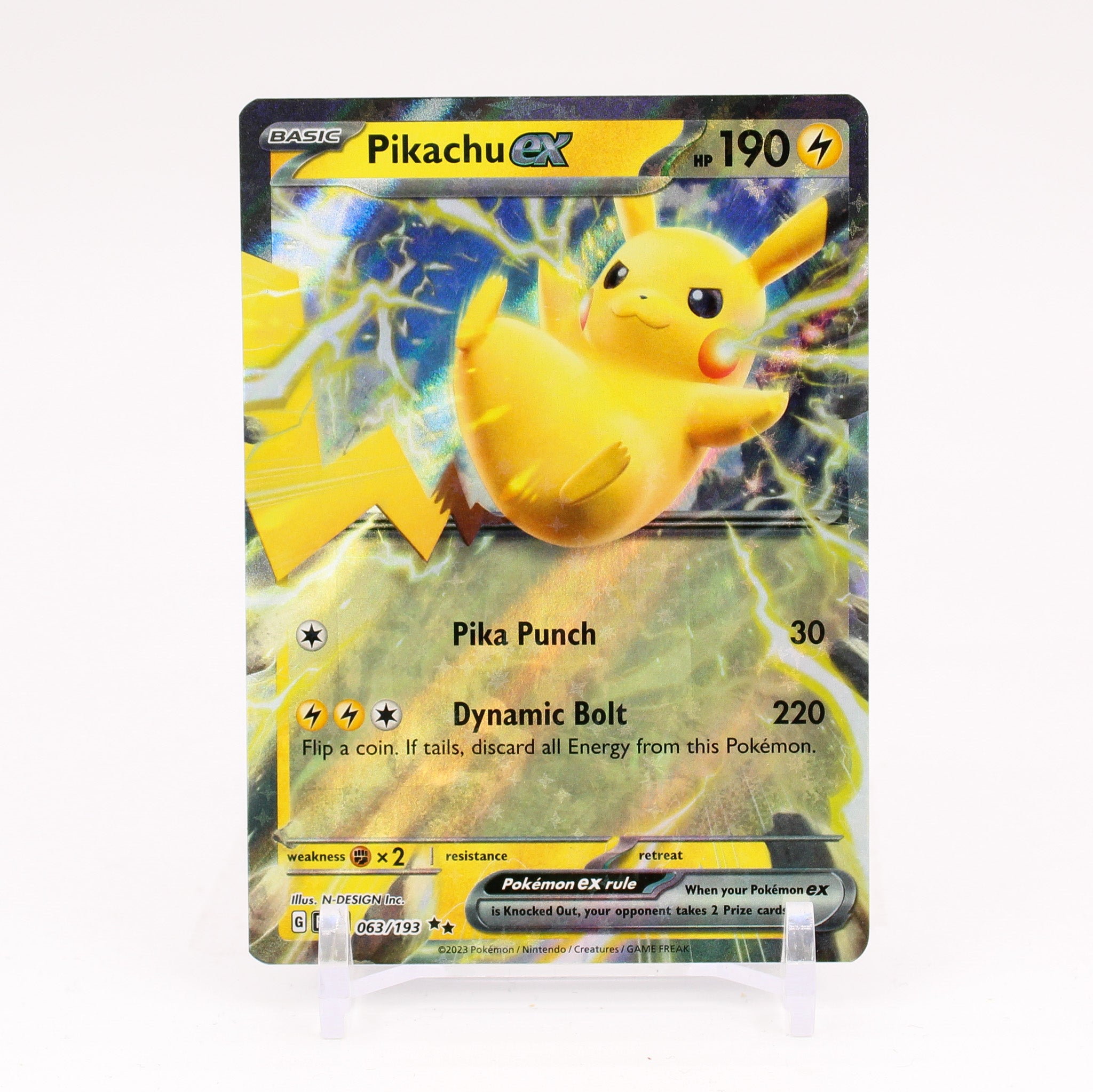 Pikachu ex - 063/193 Paldea Evolved Doble Rare Pokemon - NM/MINT