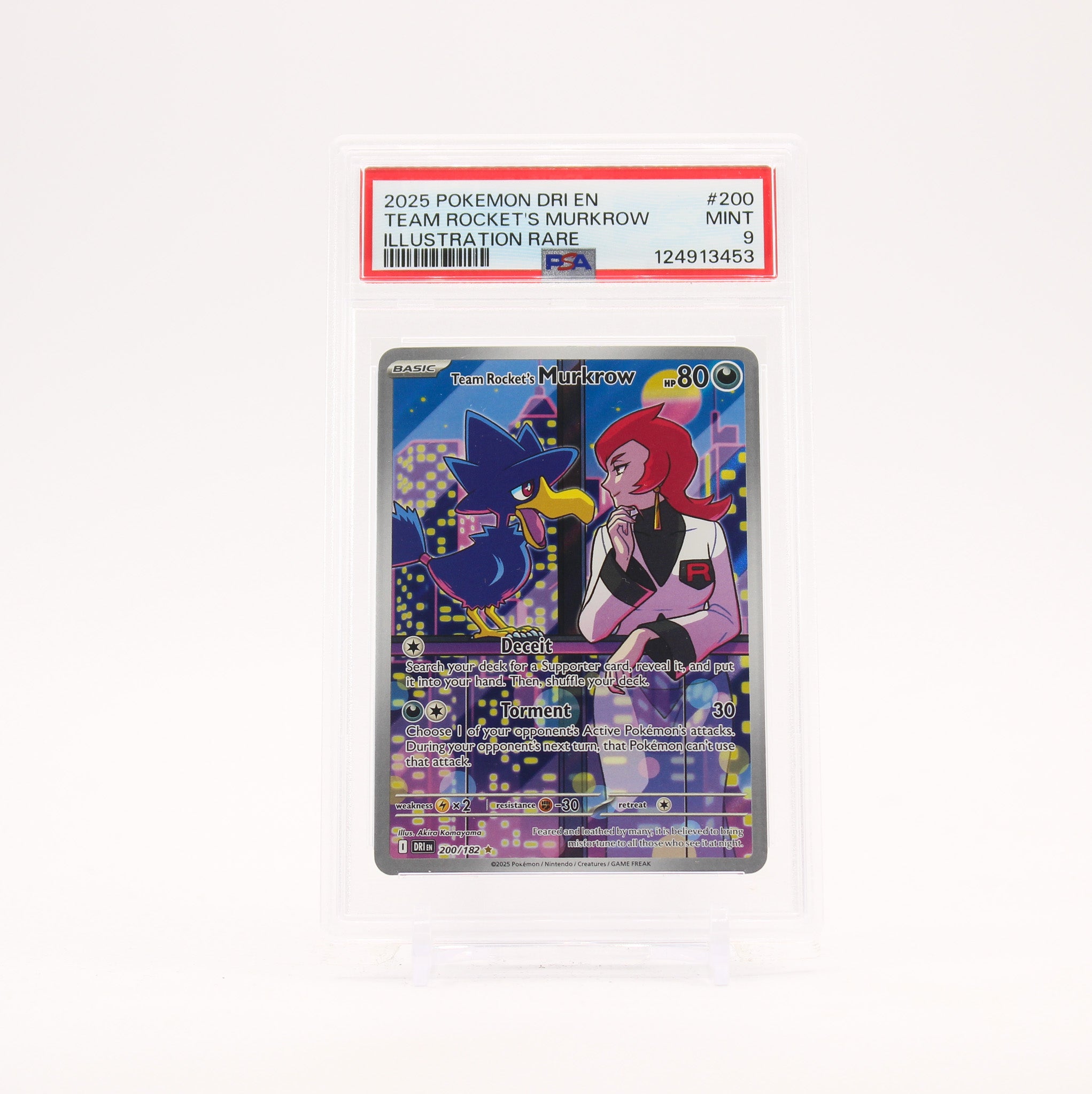 Team Rocket's Murkrow - 200/182 PSA 9 Destined Rivals Illustration Rare Pokemon - MINT