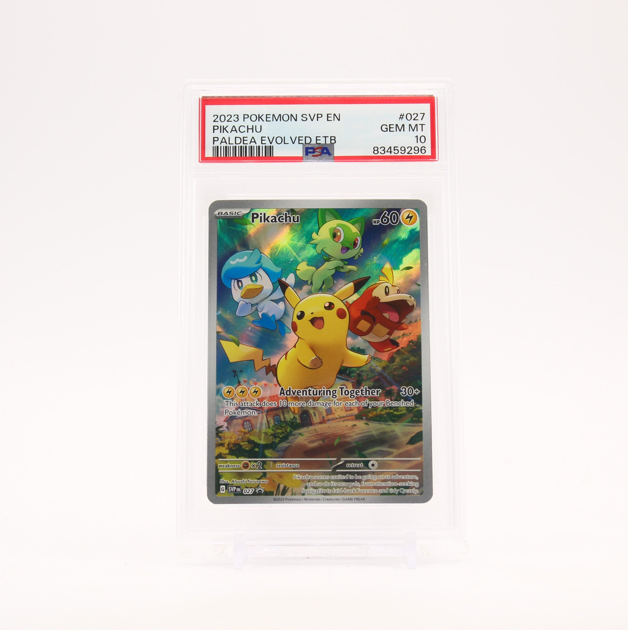 Pikachu - SVP027 PSA 10 Paldea Evolved ETB Promo Pokemon - GEM MT