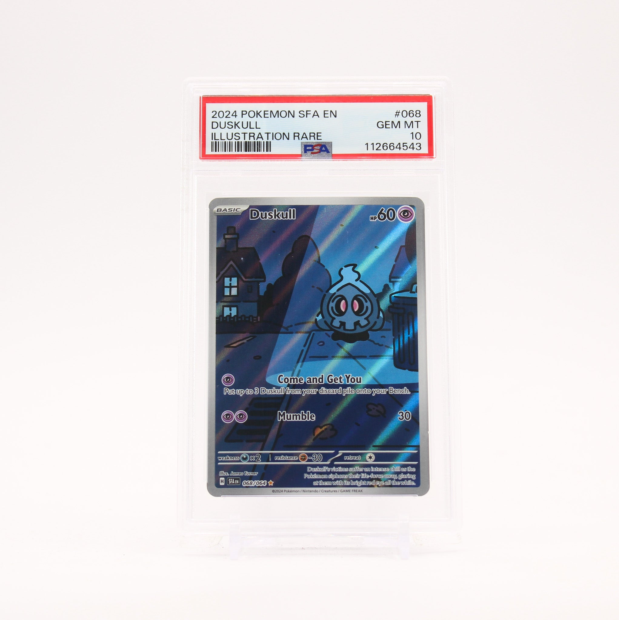 Duskull - 068/064 PSA 10 Shrouded Fable Illustration Rare Pokemon - GEM MT