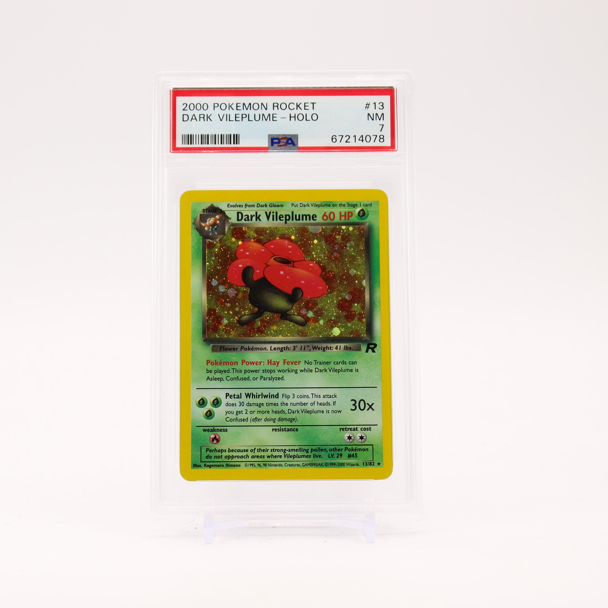 Dark Vileplume - 13/82 PSA 7 Team Rocket Unlimited Holo Rare Pokemon - NM