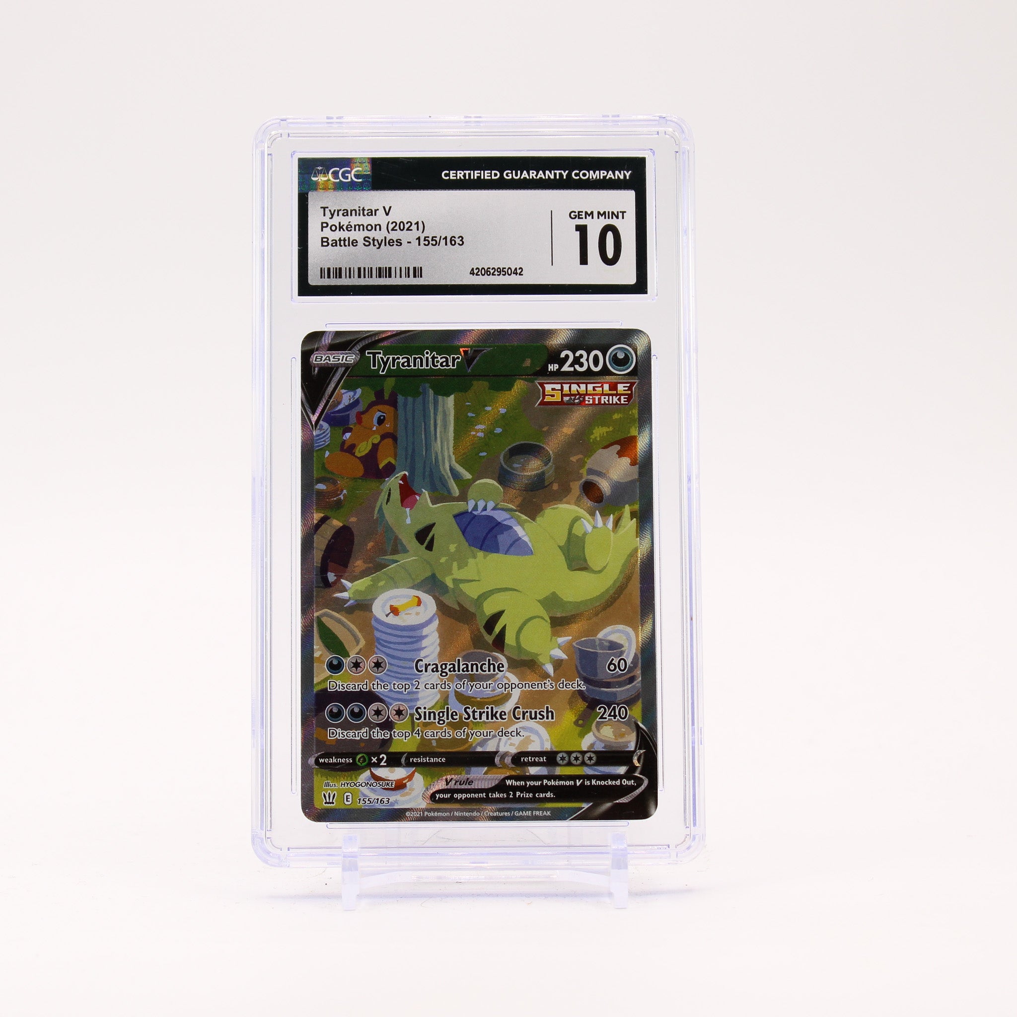 Tyranitar V - 155/163 CGC 10 Battle Styles Alternate Art Pokemon - GEM MT