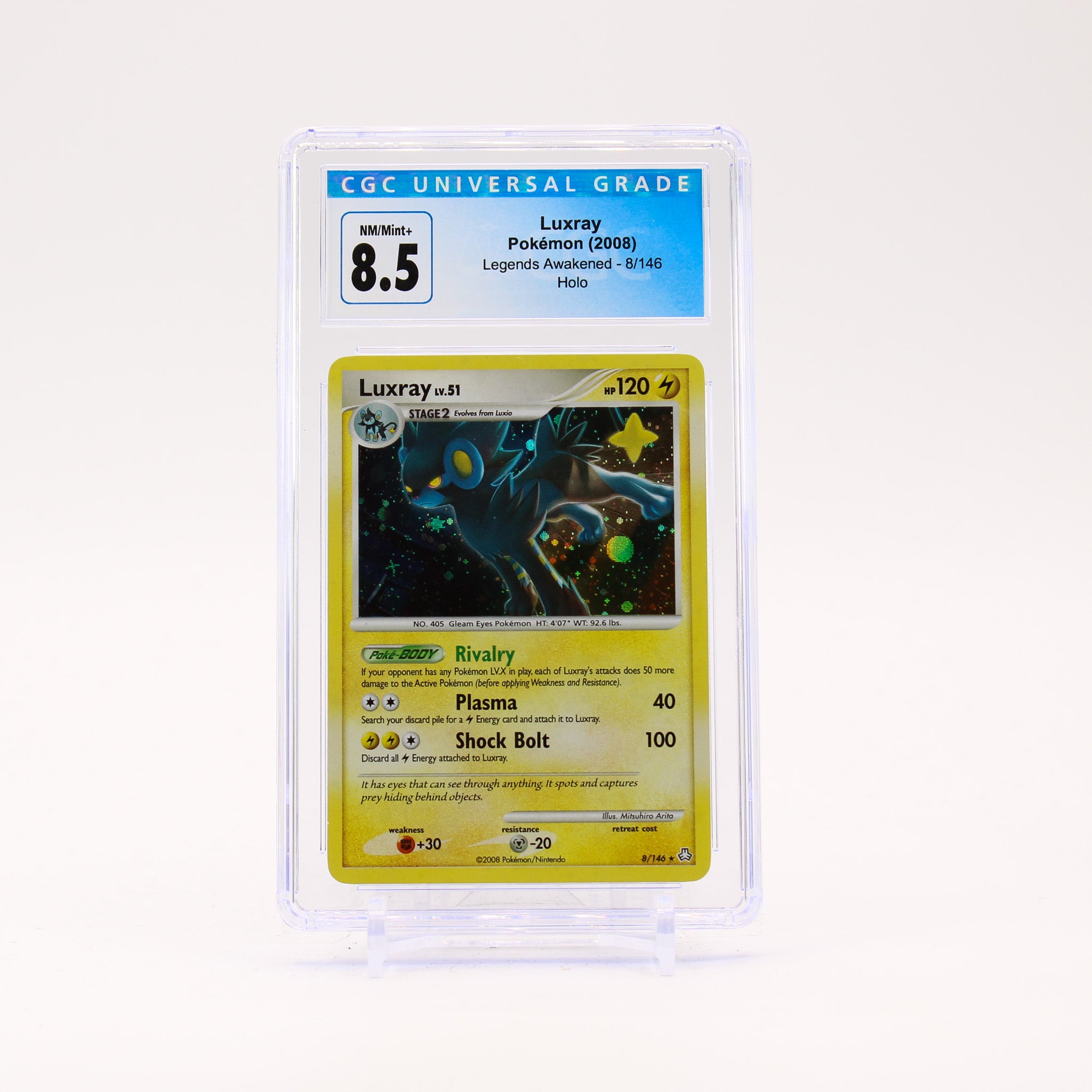 Luxray - 8/146 CGC 8.5 Legends Awakened Holo Rare Pokemon - NM/MINT+