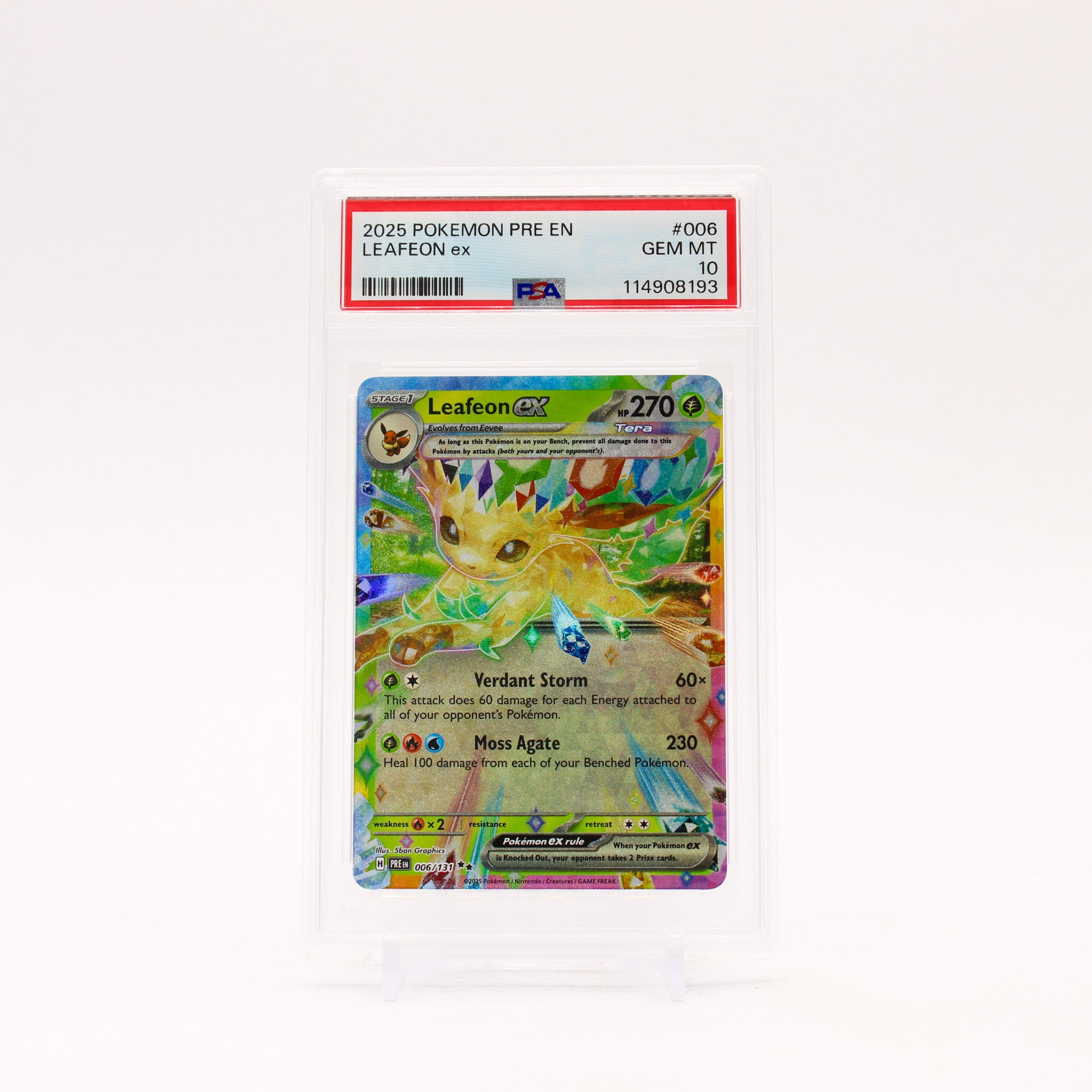 Leafeon ex - 006/131 PSA 10 Prismatic Evolutions Double Rare Pokemon - GEM MINT