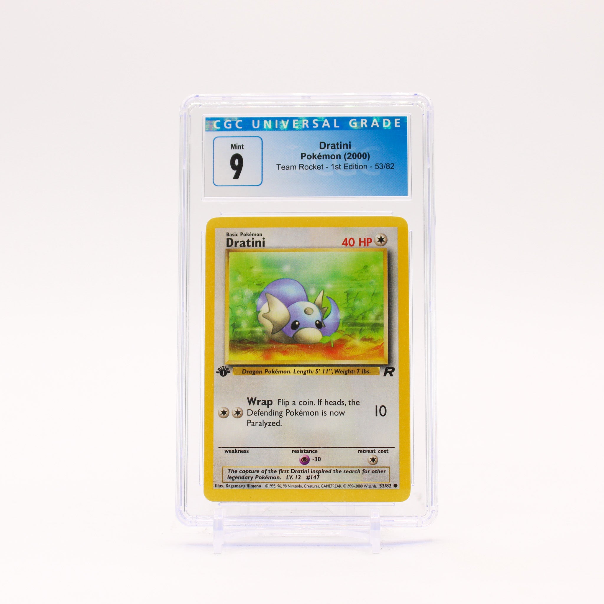 Dratini - 53/82 CGC 9 Team Rocket 1st Edition Pokemon - MINT